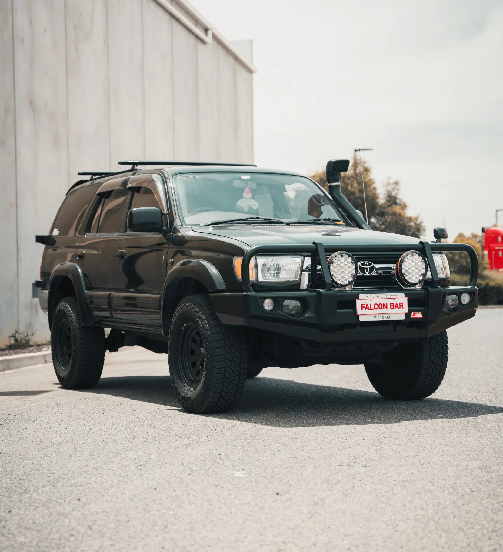 Toyota Surf/4Runner LN185/KZN185 (IFS) 1996-2002 - 707-02 Falcon Bull Bar Black A-Frame Package (No Foglight) - SKU MCC-01016-185702 - Image 2