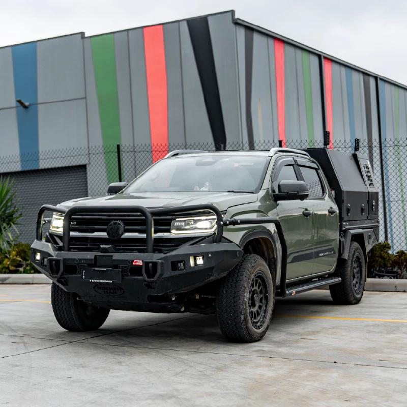 All-New Amarok 2023-On - 039BSR All Black Side Step and Rail Package (50mm Bull Bar) - SKU MCC-04002-039ABSR - Image 2