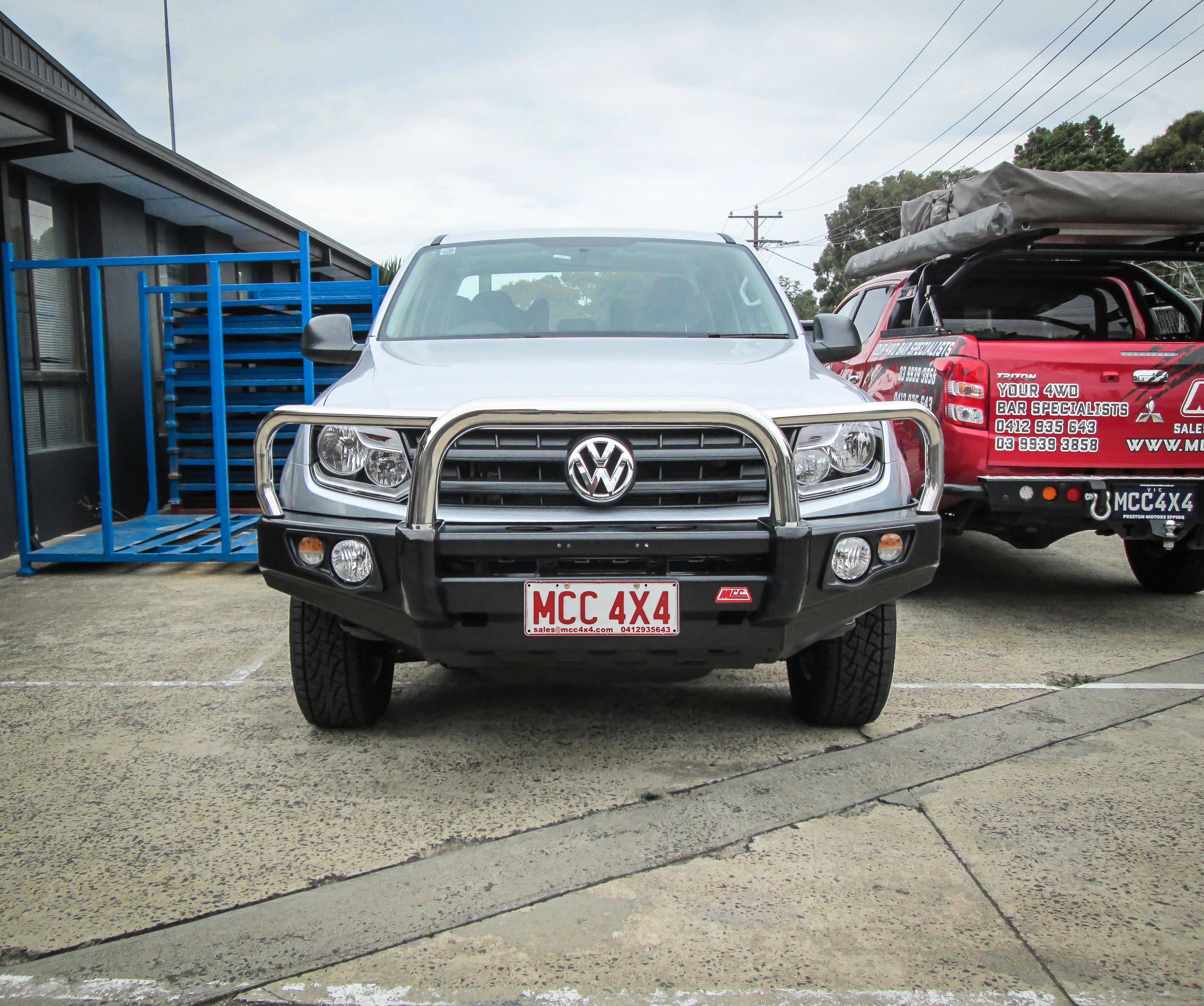 Amarok 2011-On 707-01 Falcon Bull Bar Triple Stainless Loops Package (LED Foglight) - SKU MCC-04001-701FOGUP - Image 3