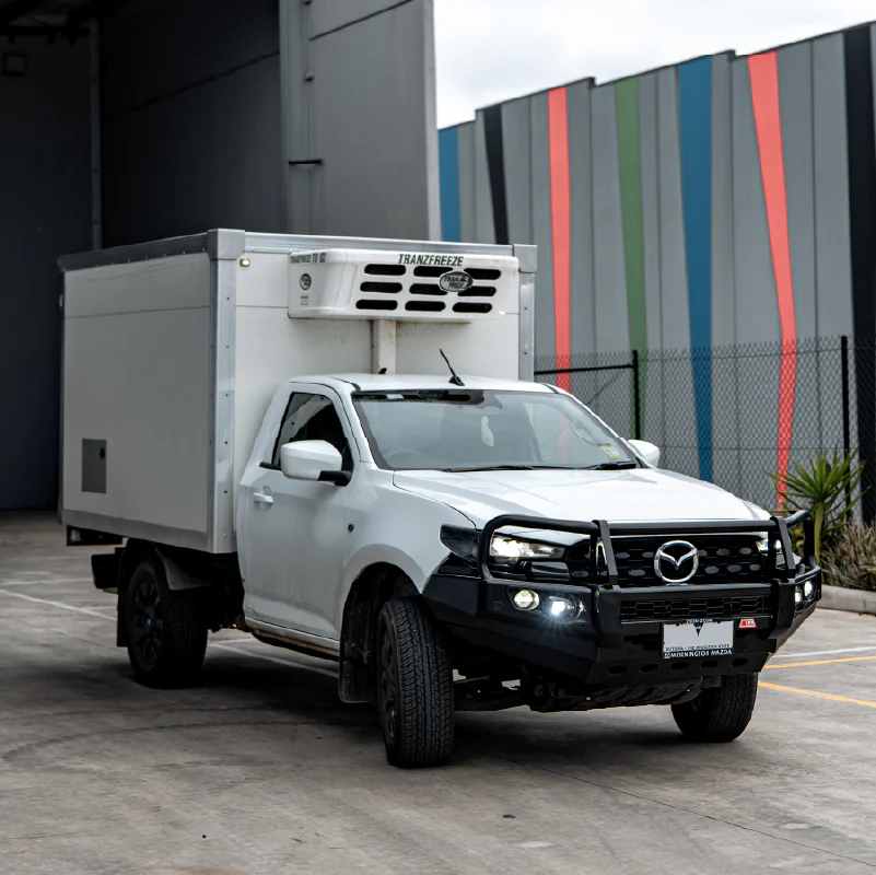 BT50 2025-On Facelift 707-02 Falcon Bull Bar Black A-Frame Package (LED Foglight) - Image 4