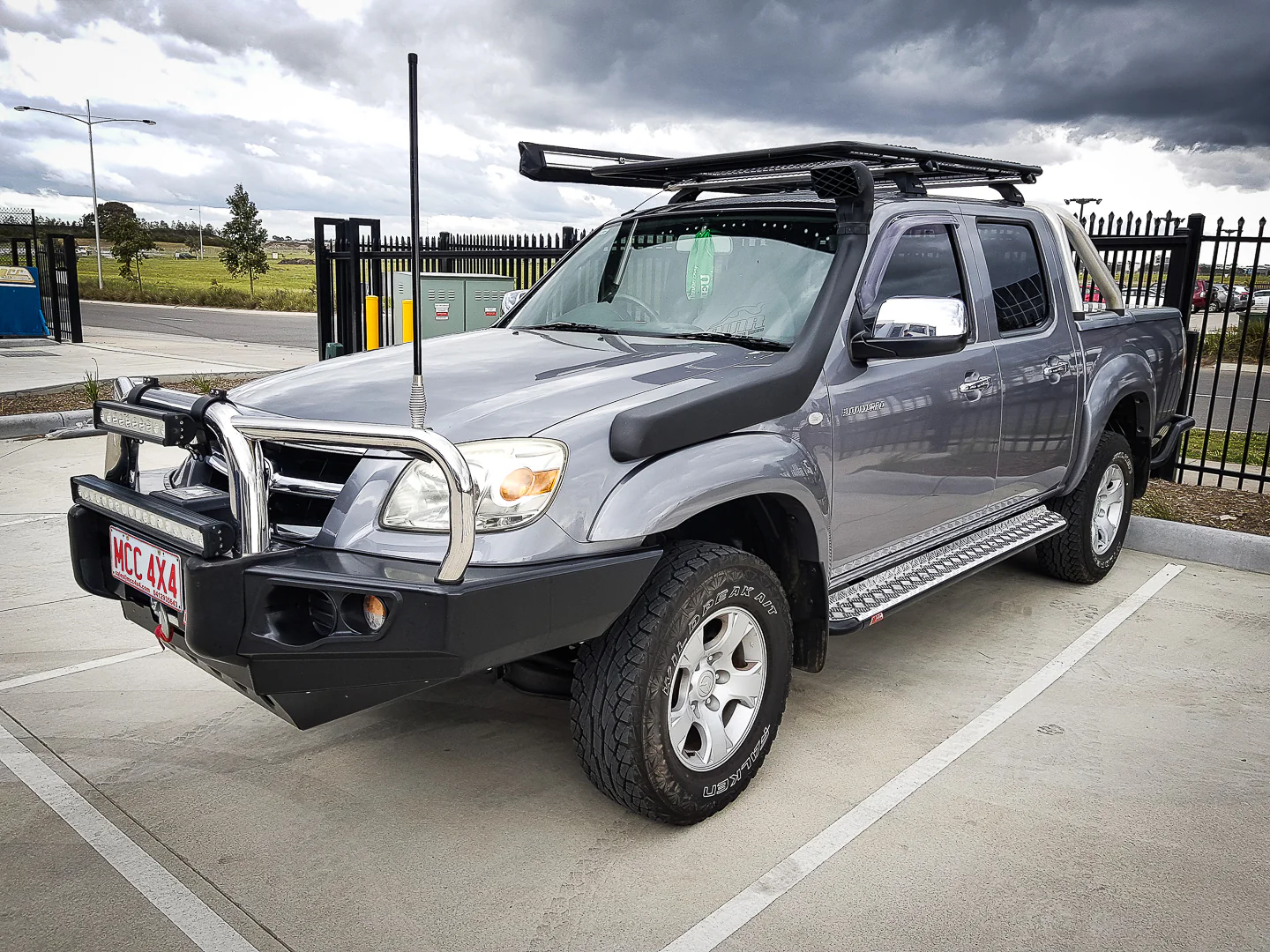 BT50 UN 2006-2011 707-01 Falcon Bull Bar Triple Stainless Loops Package (LED Foglight) - SKU MCC-06001-701FOGUP - Image 3