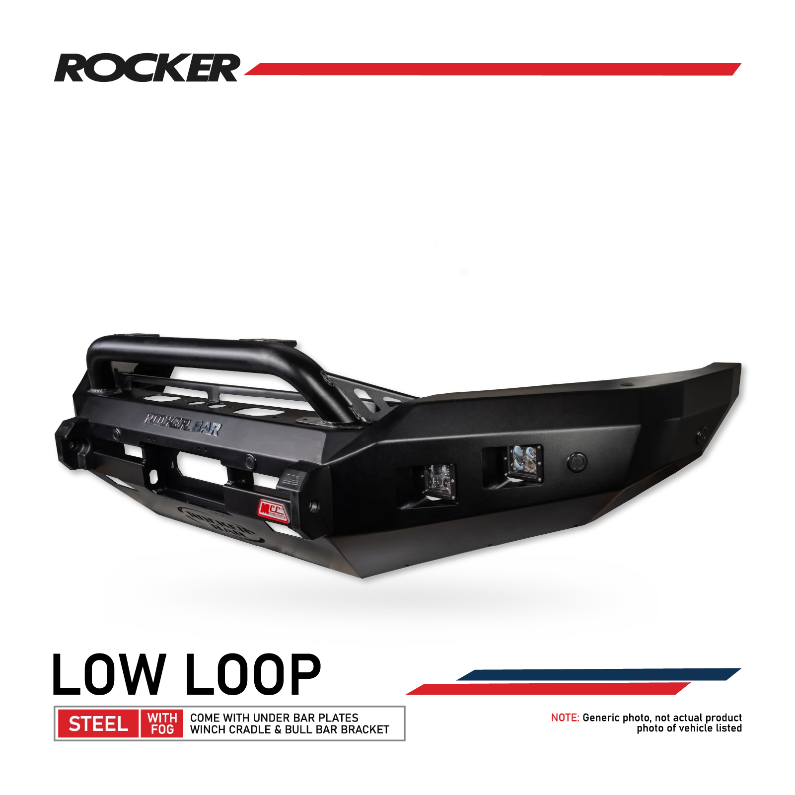 BT50 UN 2006-2011 078-01SQL Rocker Bull Bar Single Low Loop Package - SKU MCC-06001-7801SQL
