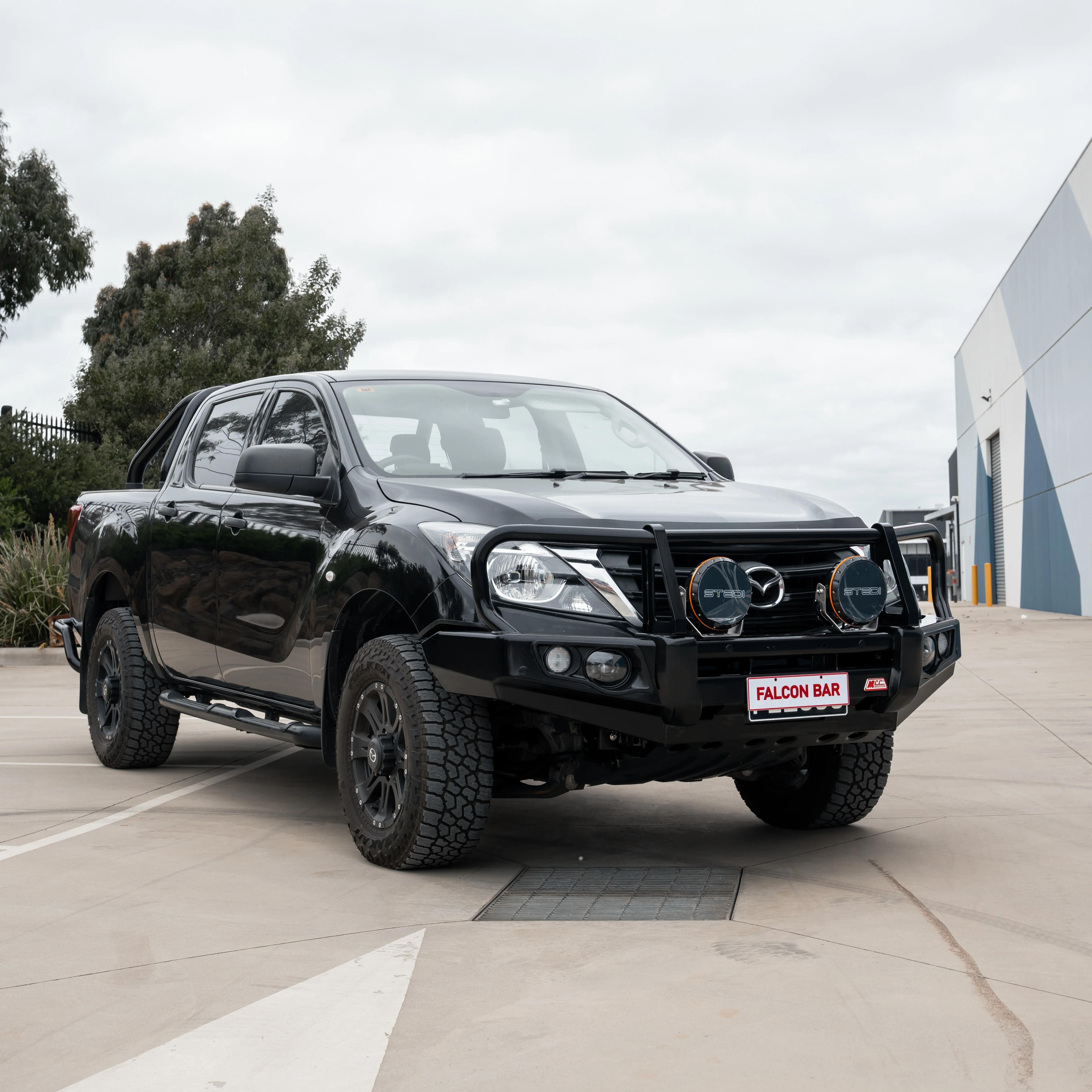 BT50 UP UR 2012-2020 707-02 Falcon Bull Bar Black A-Frame Package (LED Foglight) - SKU MCC-06002-702FOGUP - Image 5