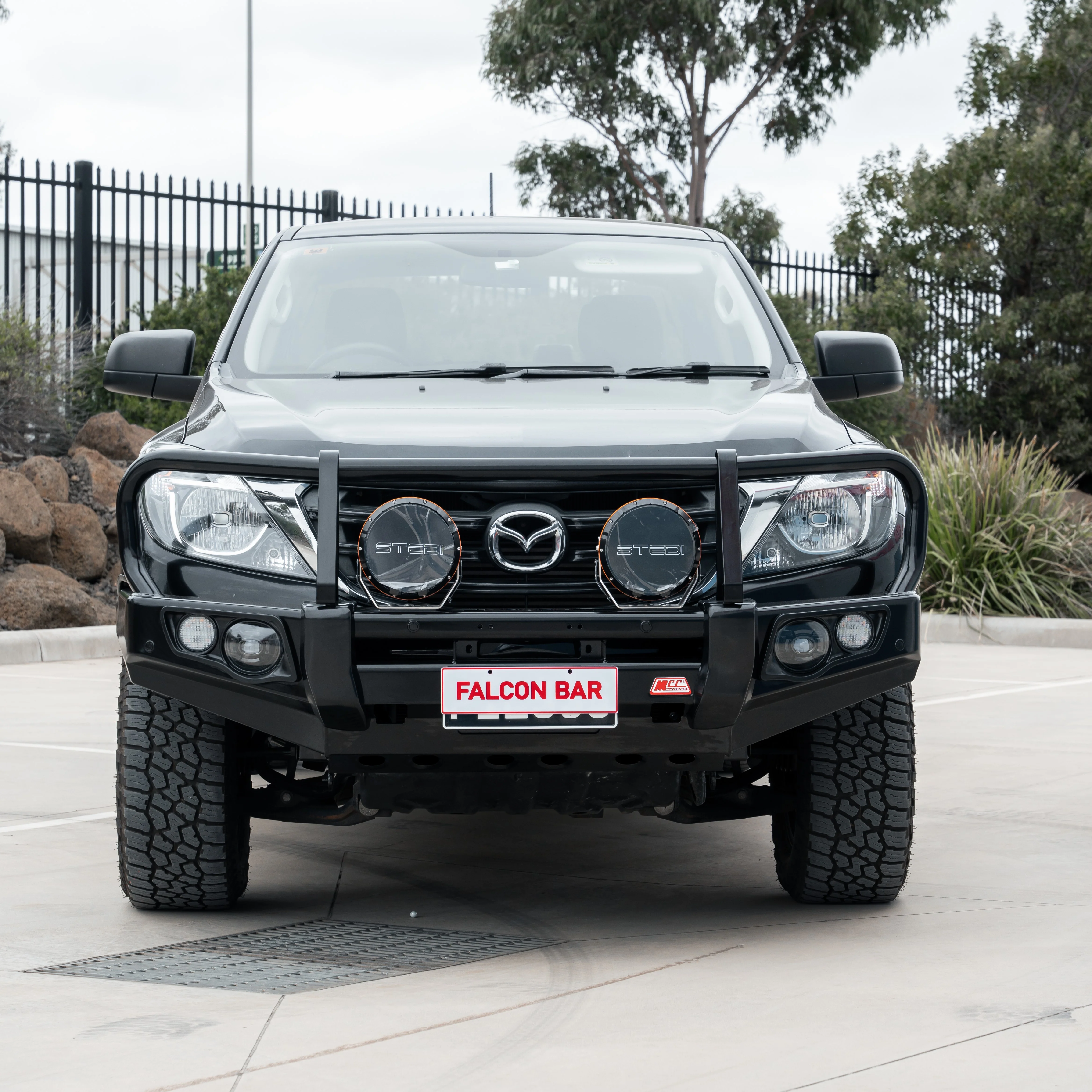 BT50 UP UR 2012-2020 707-02 Falcon Bull Bar Black A-Frame Package (No Foglight) - SKU MCC-06002-702UP - Image 3