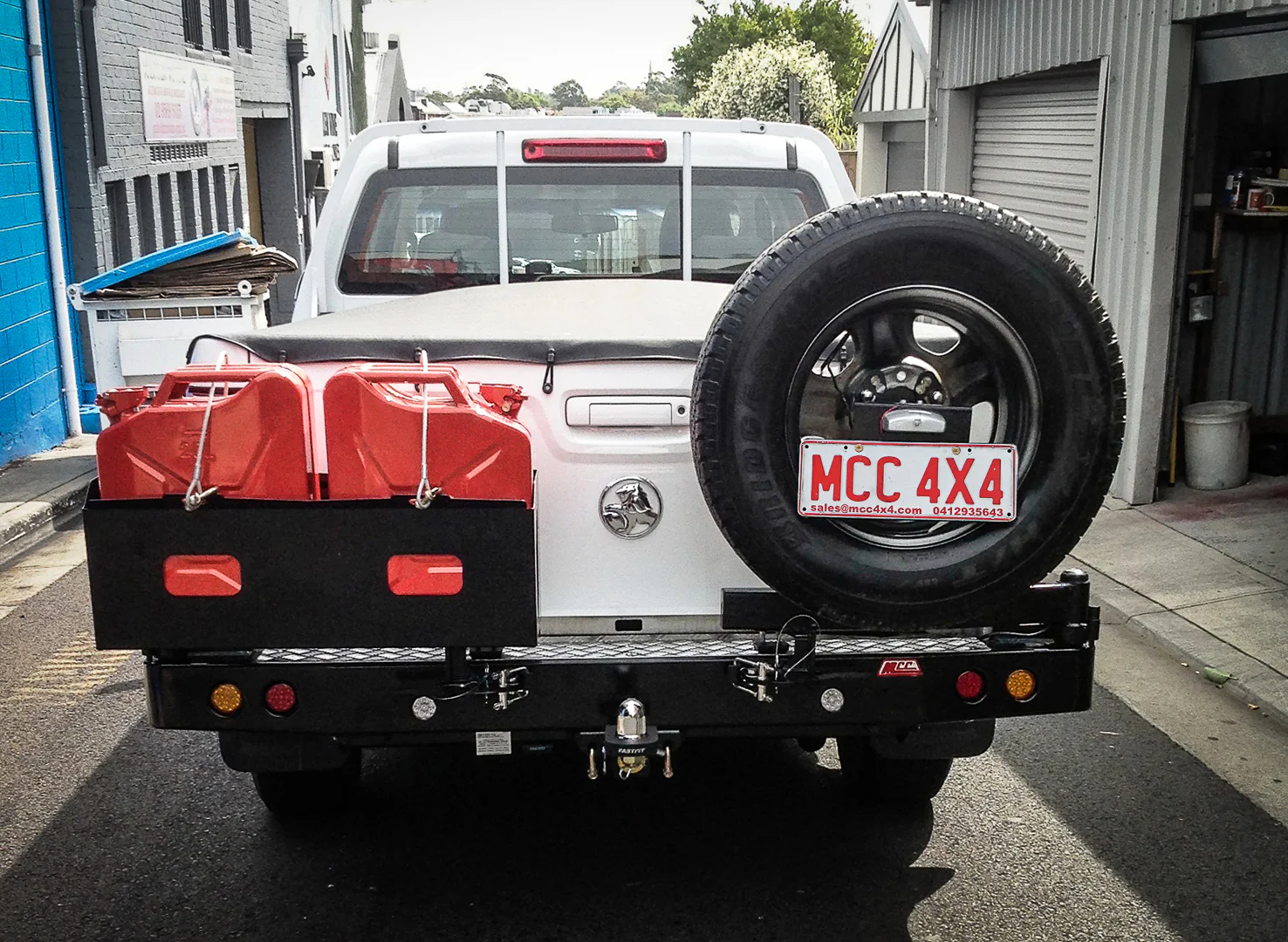 Dmax/Colorado RT RG 2012-2019 022-02 Rear Wheel Carrier Double Jerry Can Holder Package - SKU MCC-08002-202PK3 - Image 3