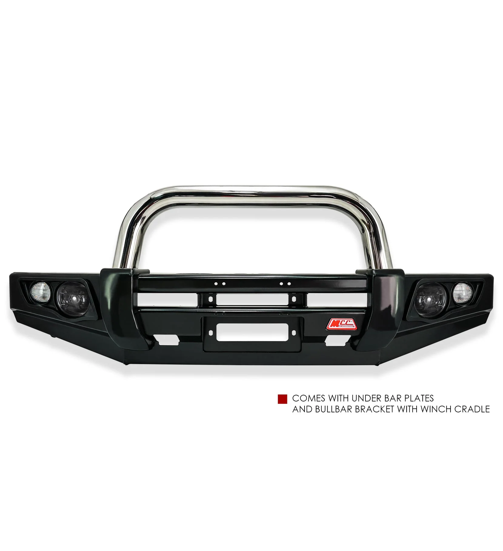 Dmax RG 2020-Present 707-01 Falcon Bull Bar Single Stainless Loop Package (LED Foglight) - SKU MCC-08007-701SSLFOG - Image 2