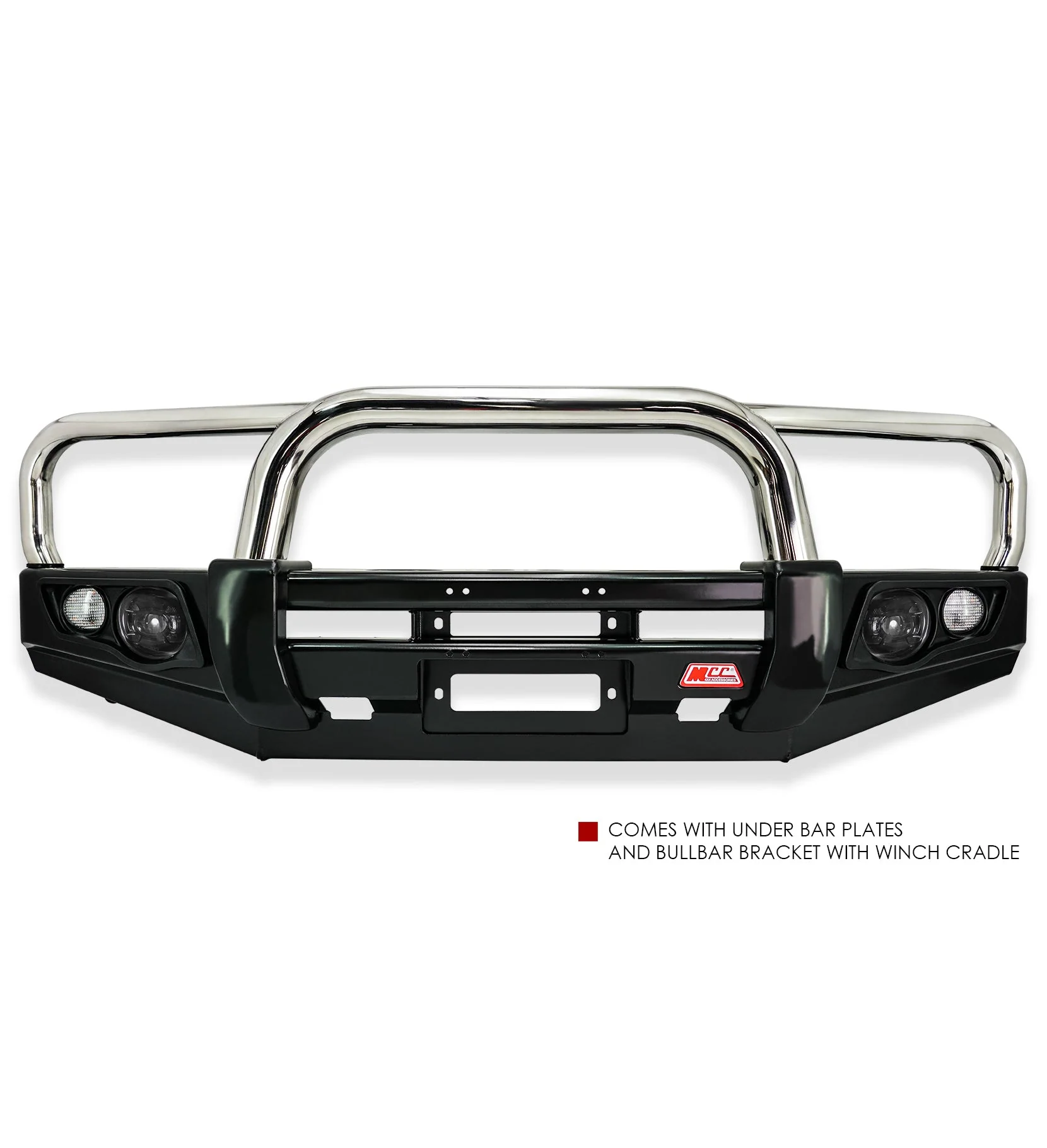 Dmax RG 2020-Present  707-01 Falcon Bull Bar Triple Stainless Loops Package (LED Foglight) - SKU MCC-08007-701FOGUP - Image 2