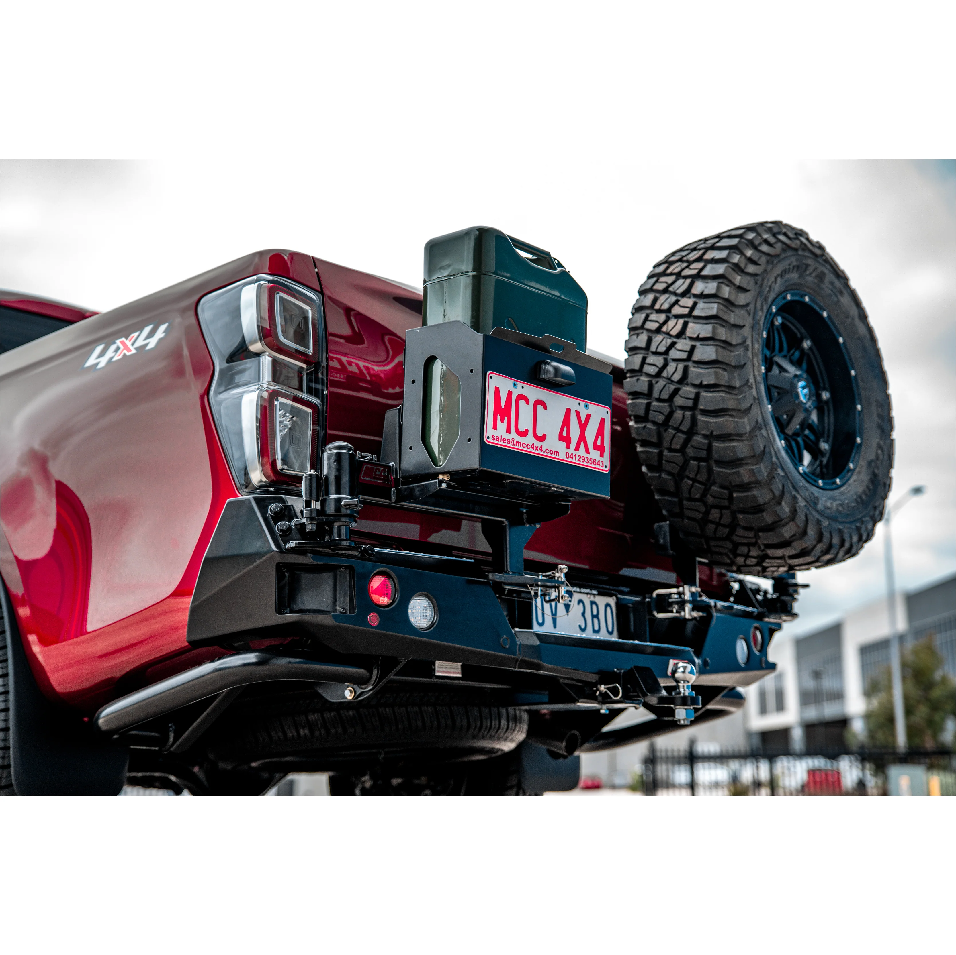 Dmax RG/BT50 TF 2020-Present 022-02 Rear Wheel Carrier Single Jerry Can Holder Package - SKU MCC-08007-202PK2 - Image 2