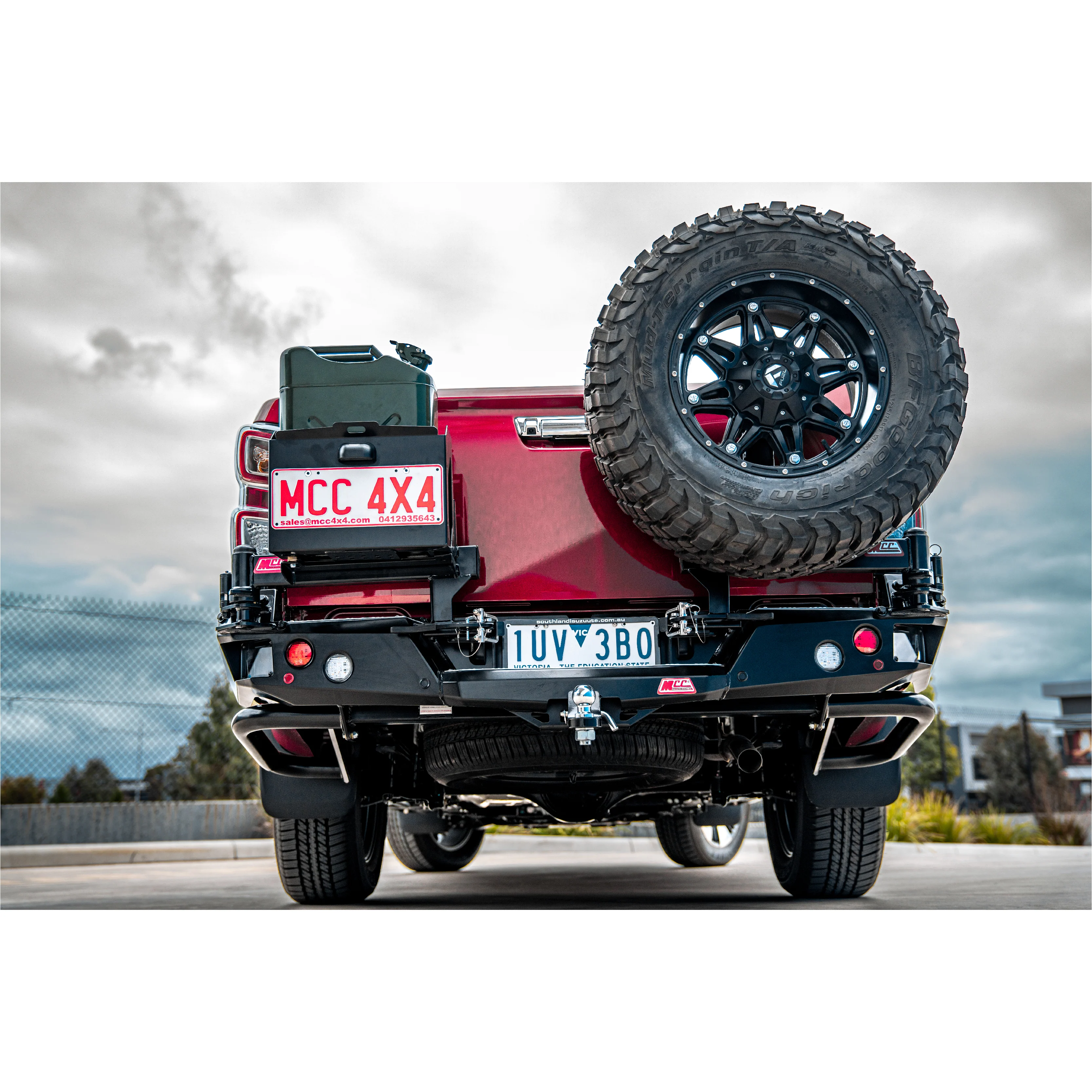 Dmax RG/BT50 TF 2020-Present 022-02 Rear Wheel Carrier Single Jerry Can Holder Package - SKU MCC-08007-202PK2 - Image 3