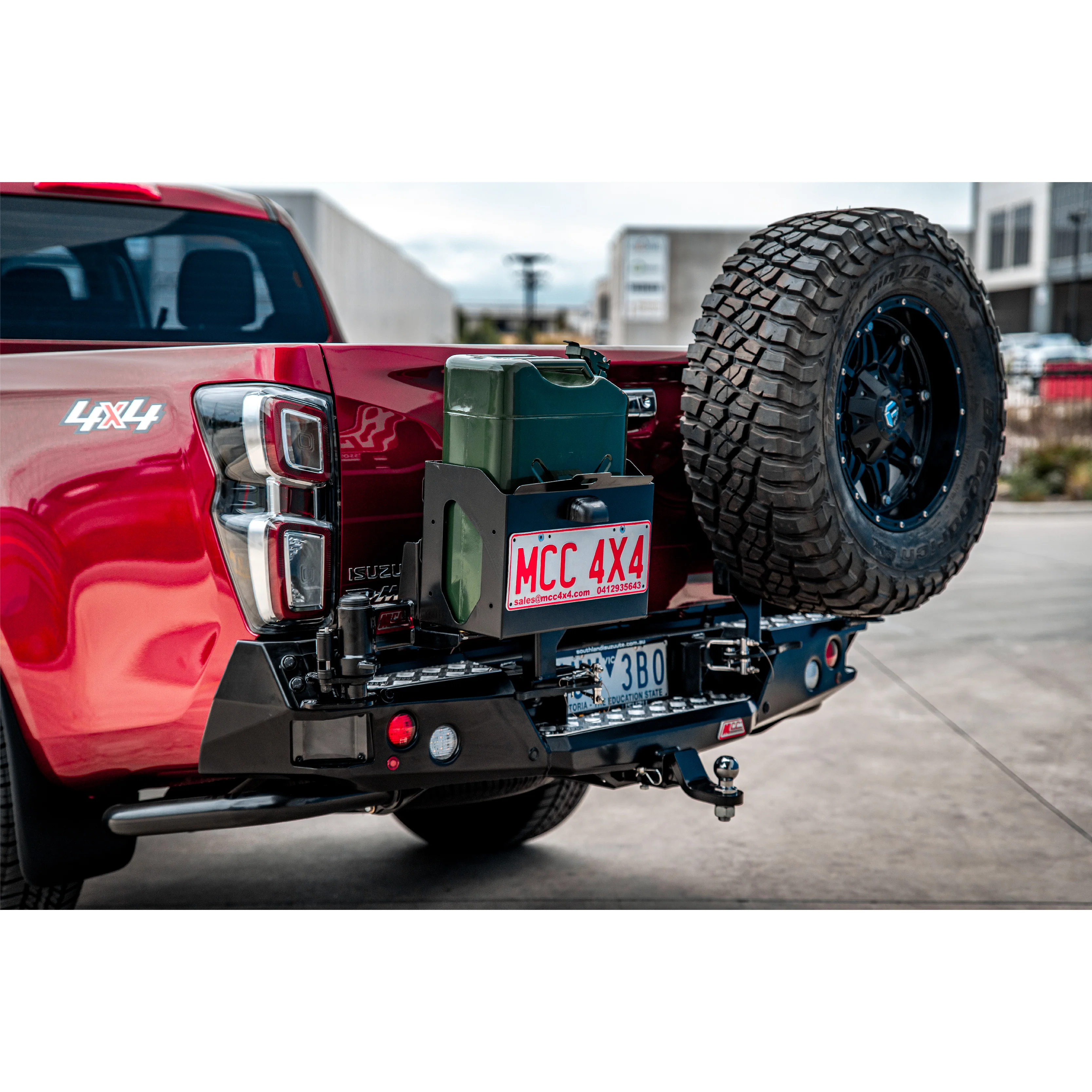 Dmax RG/BT50 TF 2020-Present 022-02 Rear Wheel Carrier Single Jerry Can Holder Package - SKU MCC-08007-202PK2 - Image 4