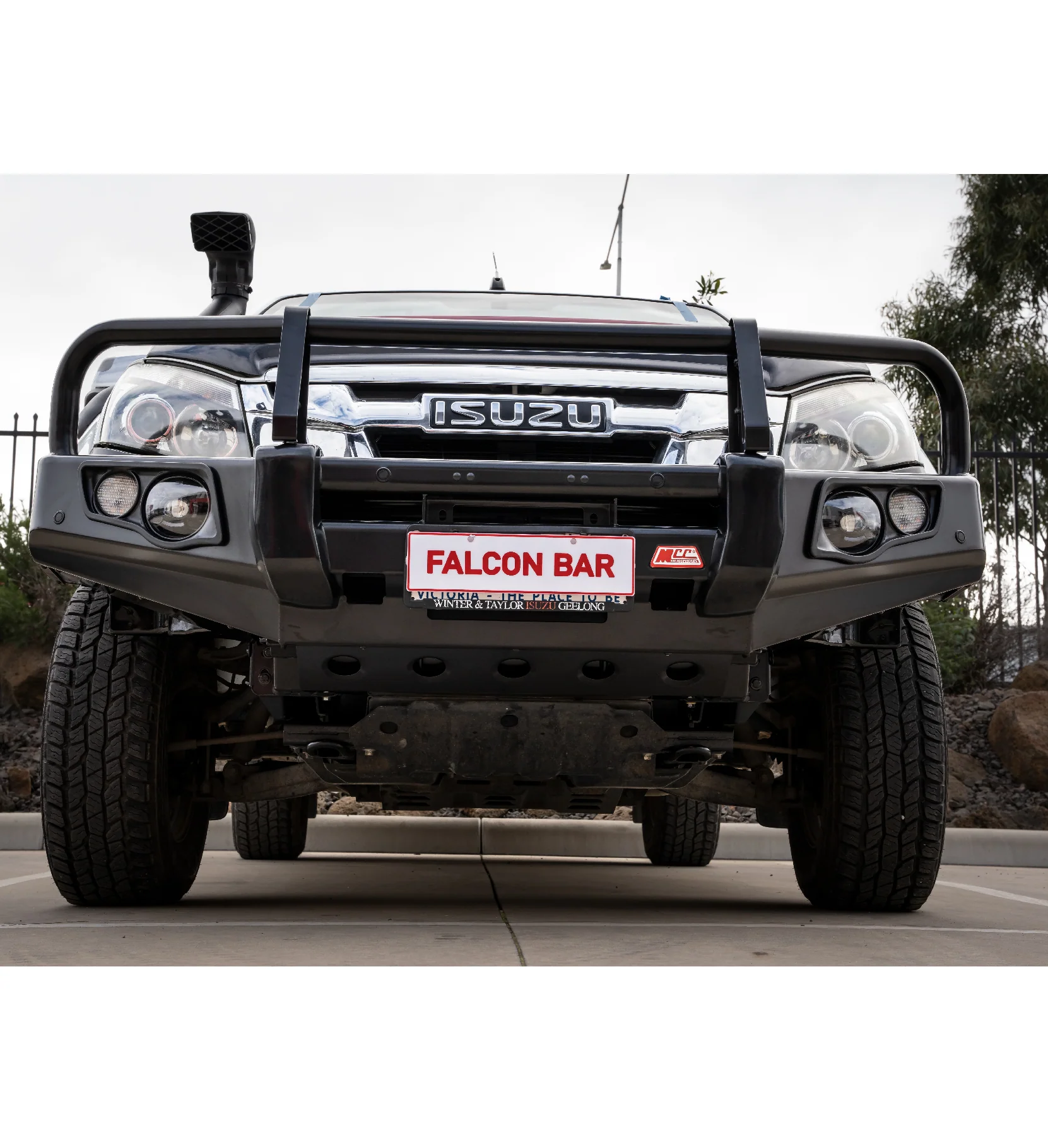 Dmax 2012-2016 2wd Low Rider 707-02 Falcon Bull Bar Black A-Frame Package (No Foglight) - SKU MCC-08004-702NUP - Image 5