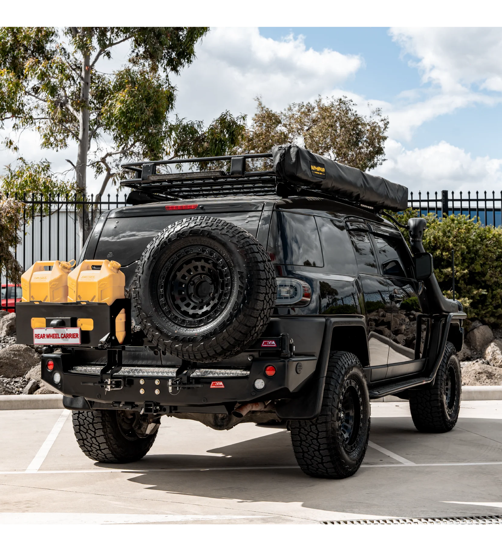 FJ Cruiser XJ10 2006-2017 022-02 Rear Wheel Carrier Bar - 022-02 Rear Wheel Carrier Double Jerry Can Holder Package - SKU MCC-01012-202PK3 - Image 2