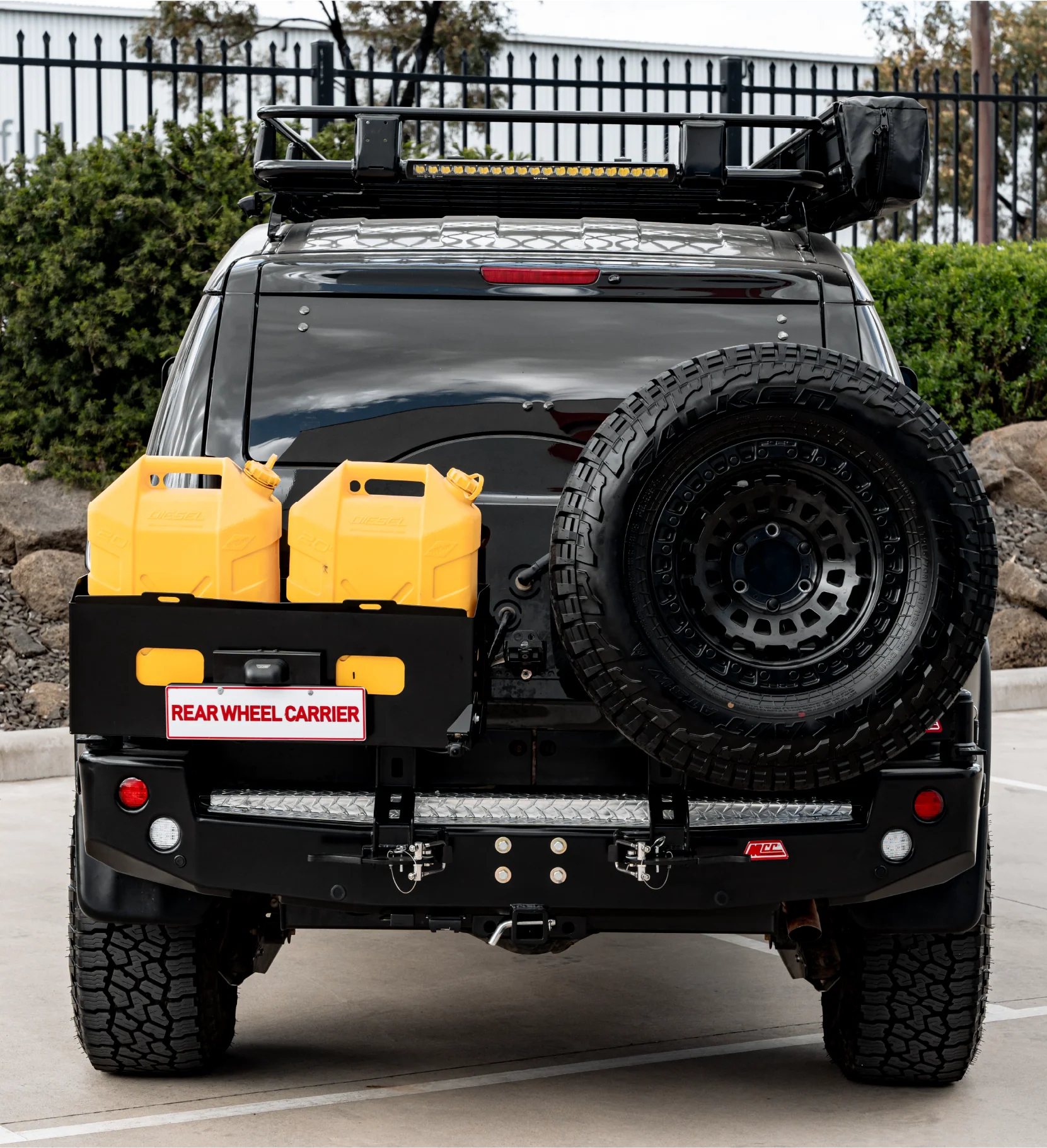 FJ Cruiser XJ10 2006-2017 022-02 Rear Wheel Carrier Bar - 022-02 Rear Wheel Carrier Double Jerry Can Holder Package - SKU MCC-01012-202PK3 - Image 3