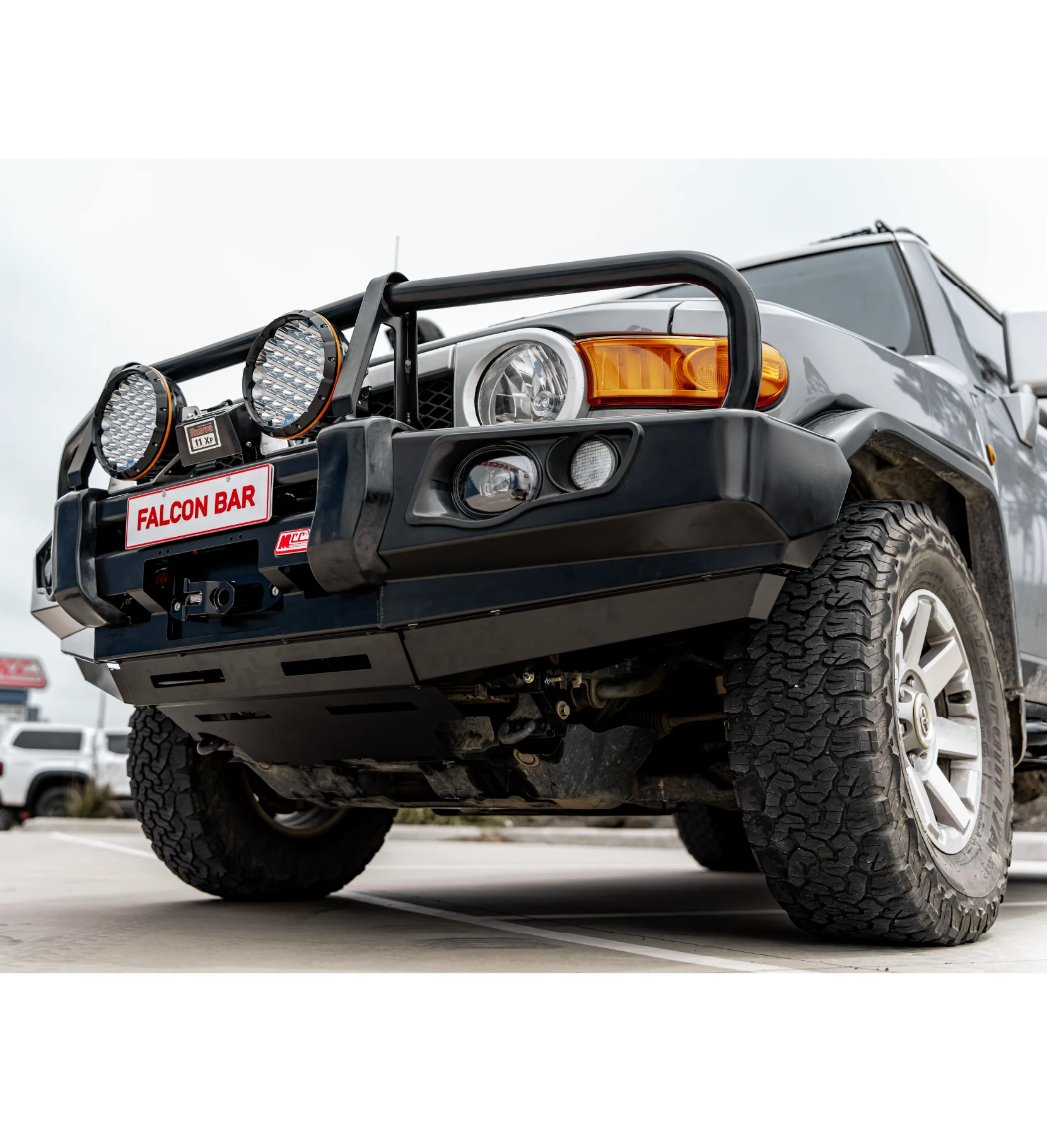 FJ Cruiser XJ10 2006-2017 707-02 Falcon Bull Bar Black A-Frame Package (LED Foglight) - SKU MCC-01012-702FOGUP - Image 5