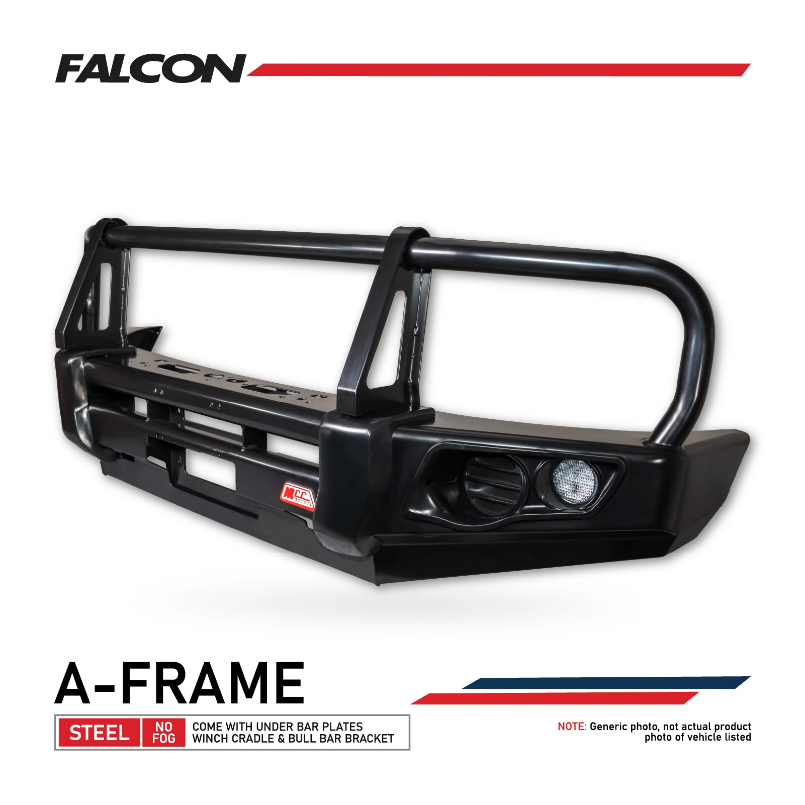 Great Wall Cannon 2025-On Facelift 2025-On 707-02 Falcon Bull Bar Black A-Frame Package (No Foglight)