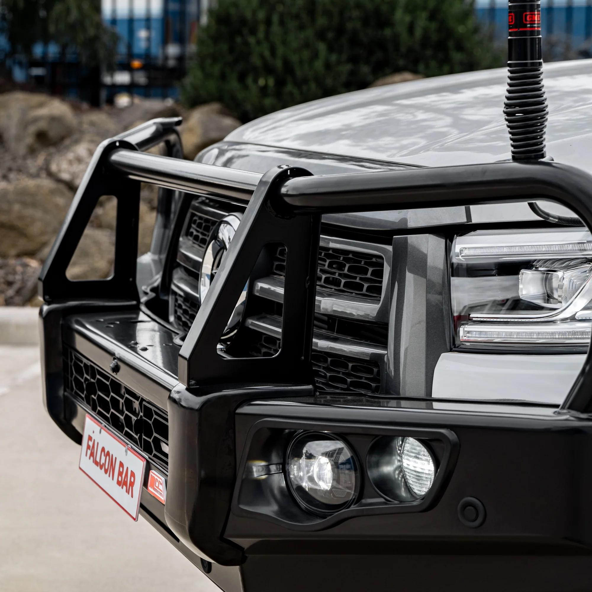 Great Wall Cannon 2025-On Facelift 2025-On 707-02 Falcon Bull Bar Black A-Frame Package (LED Foglight) - Image 4