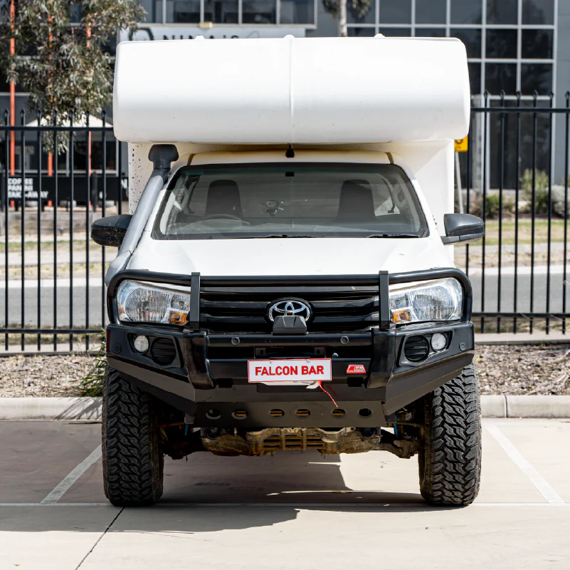 Hilux N80 2016-2025 Narrow 707-02 Falcon Bull Bar Black A-Frame Package (No Foglight) - SKU MCC-01017-702NUP - Image 3