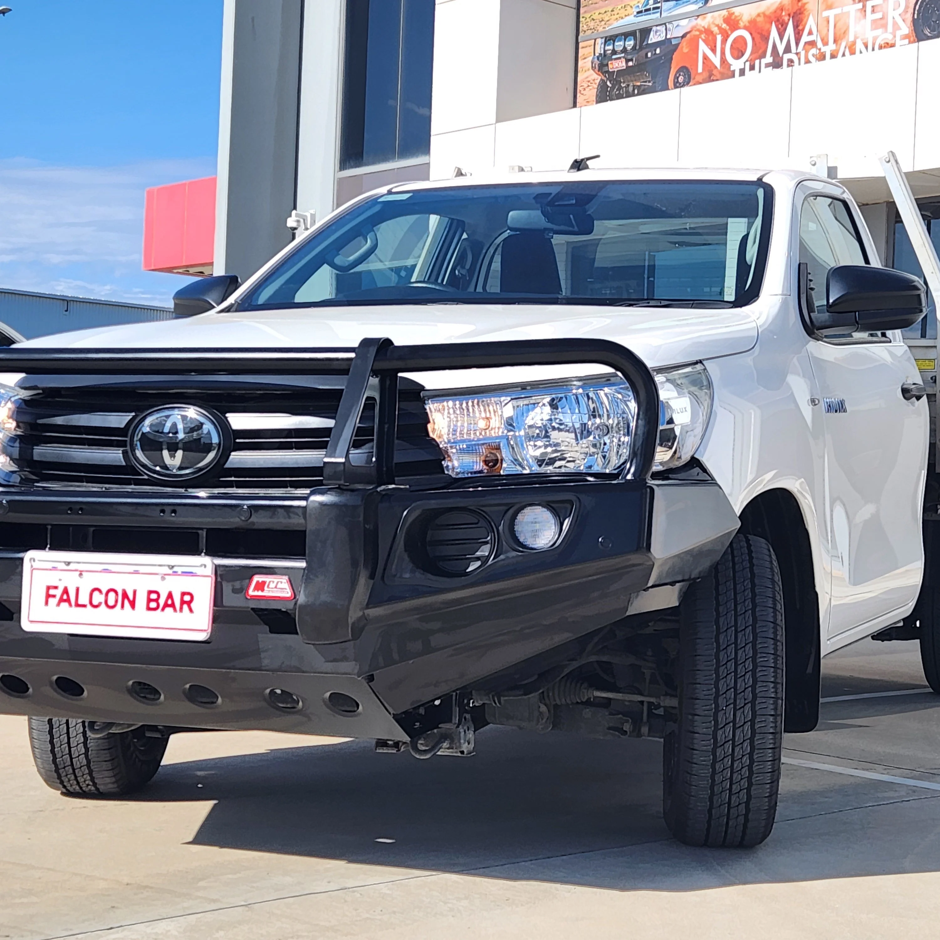 Hilux N80 2016-2025 Narrow 707-02 Falcon Bull Bar Black A-Frame Package (No Foglight) - SKU MCC-01017-702NUP - Image 8