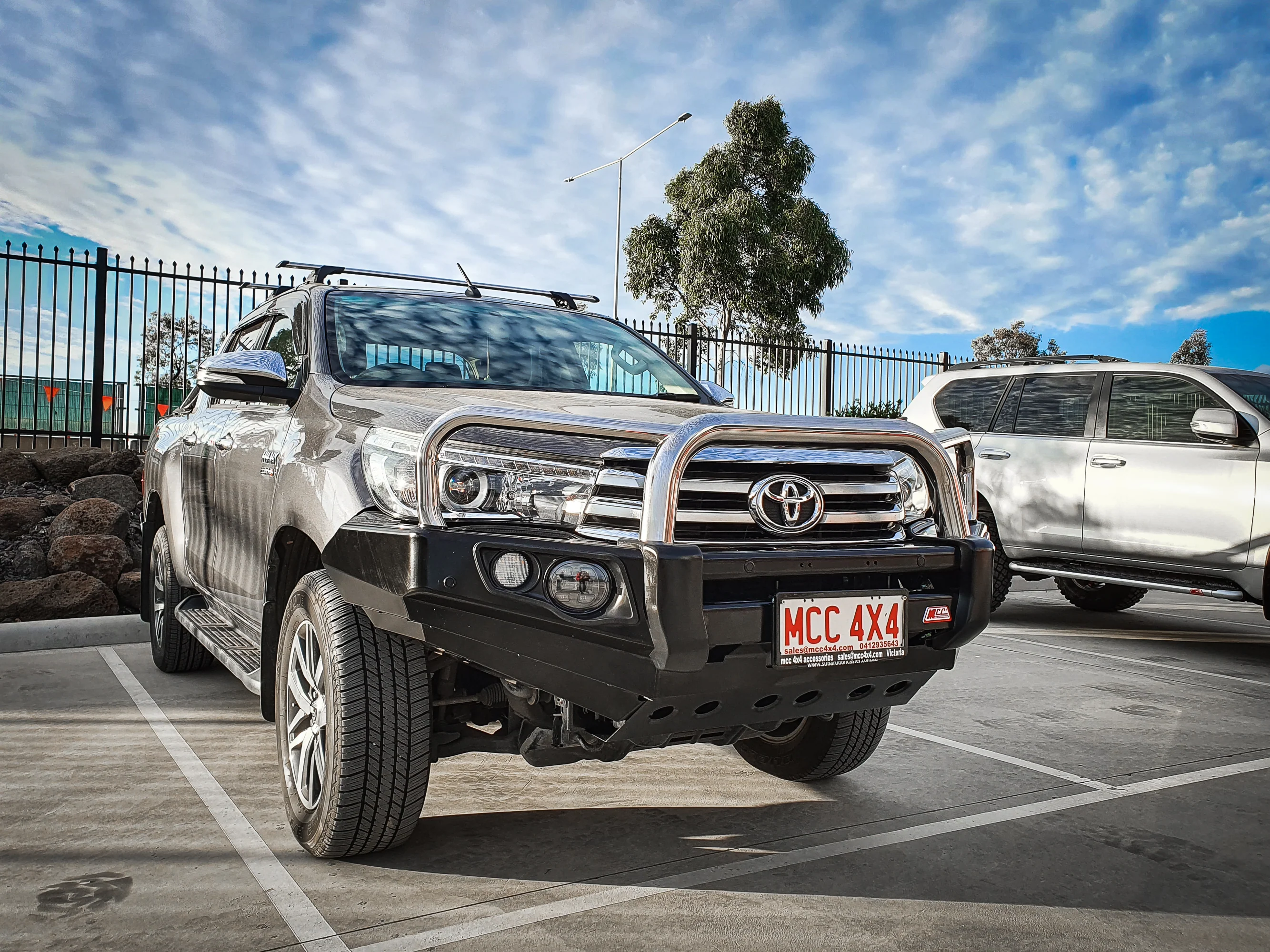 Hilux N80 2016-2020 707-01 Falcon Bull Bar Triple Stainless Loops Package (No Foglight) - SKU MCC-01017-701UP - Image 2