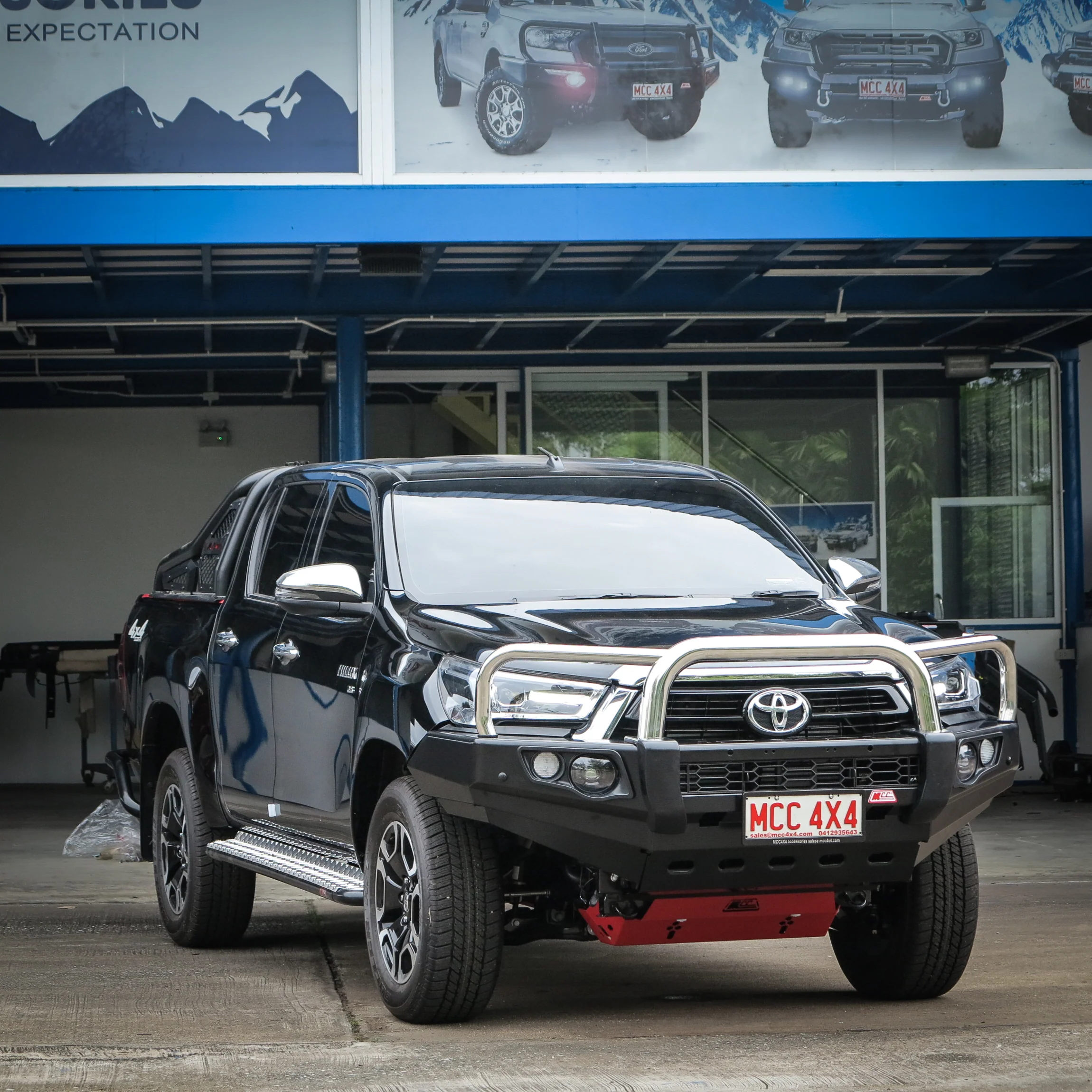 Hilux N80 2016-2020 707-01 Falcon Bull Bar Triple Stainless Loops Package (LED Foglight) - SKU MCC-01017-701FOGUP - Image 6