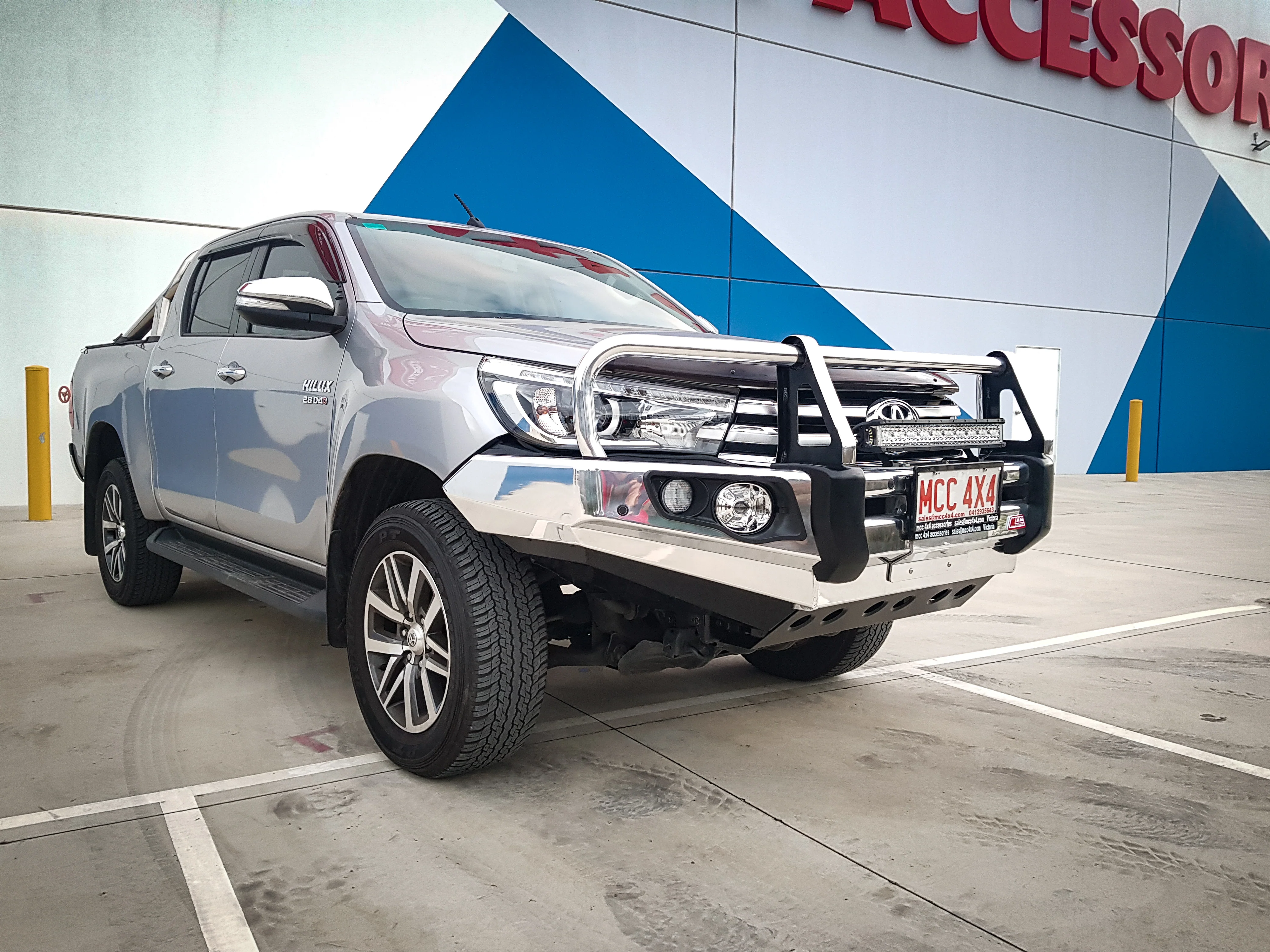 Hilux N80 2016-2020 707-02A Alloy Falcon Bull Bar Black A-Frame Package (LED Foglight) - SKU MCC-01017-702AW - Image 2