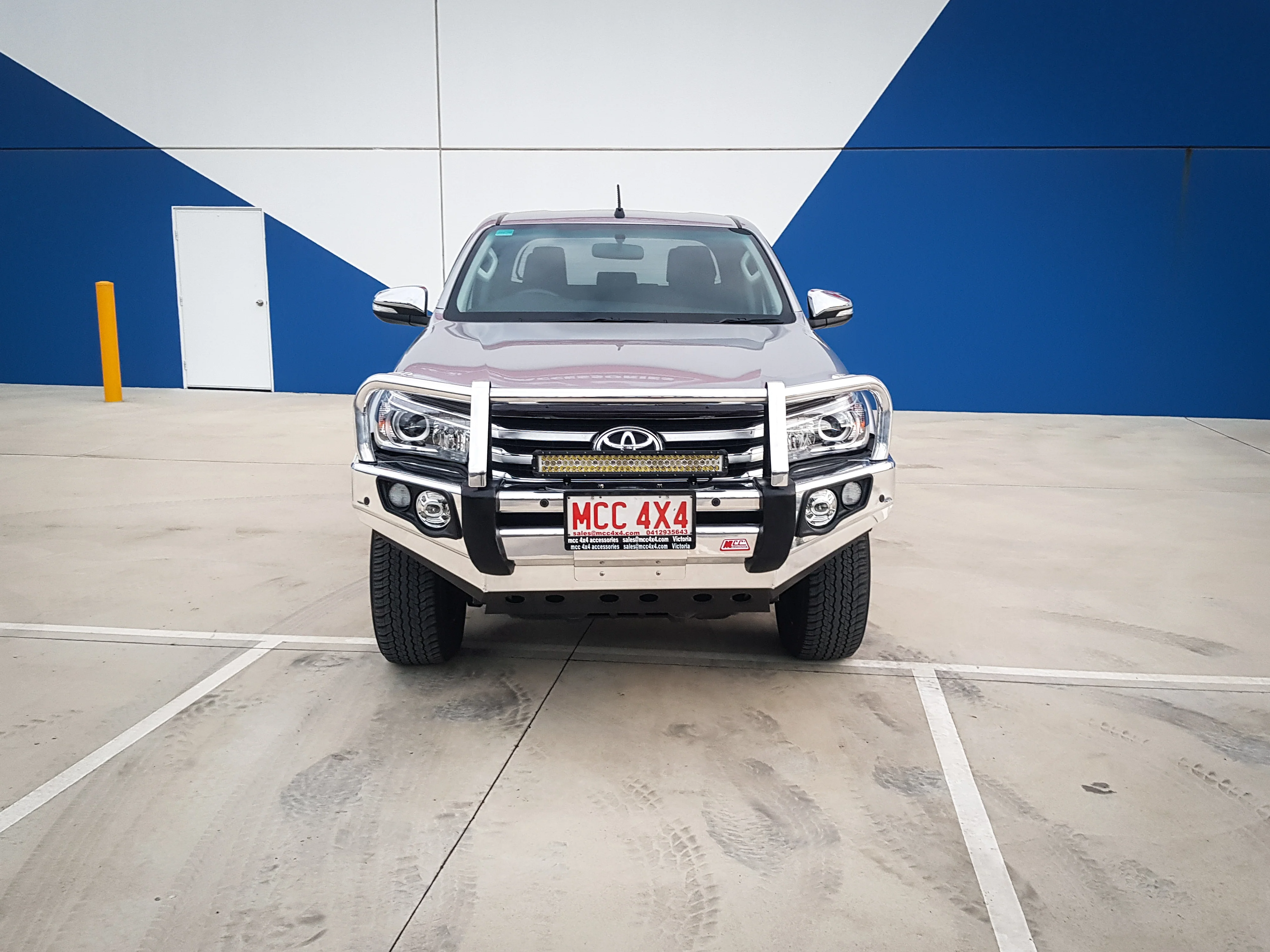 Hilux N80 2016-2020 707-02A Alloy Falcon Bull Bar Black A-Frame Package (LED Foglight) - SKU MCC-01017-702AW - Image 3