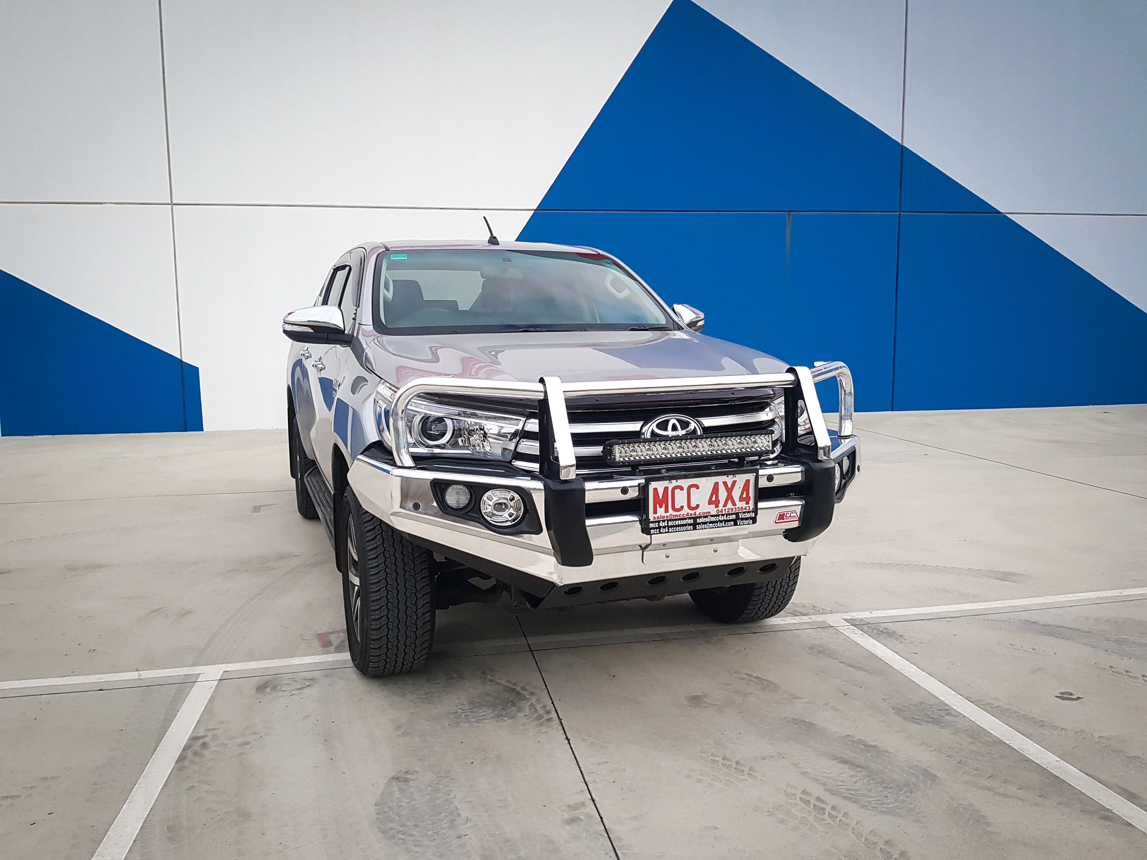 Hilux N80 2016-2020 707-02A Alloy Falcon Bull Bar Black A-Frame Package (LED Foglight) - SKU MCC-01017-702AW - Image 4