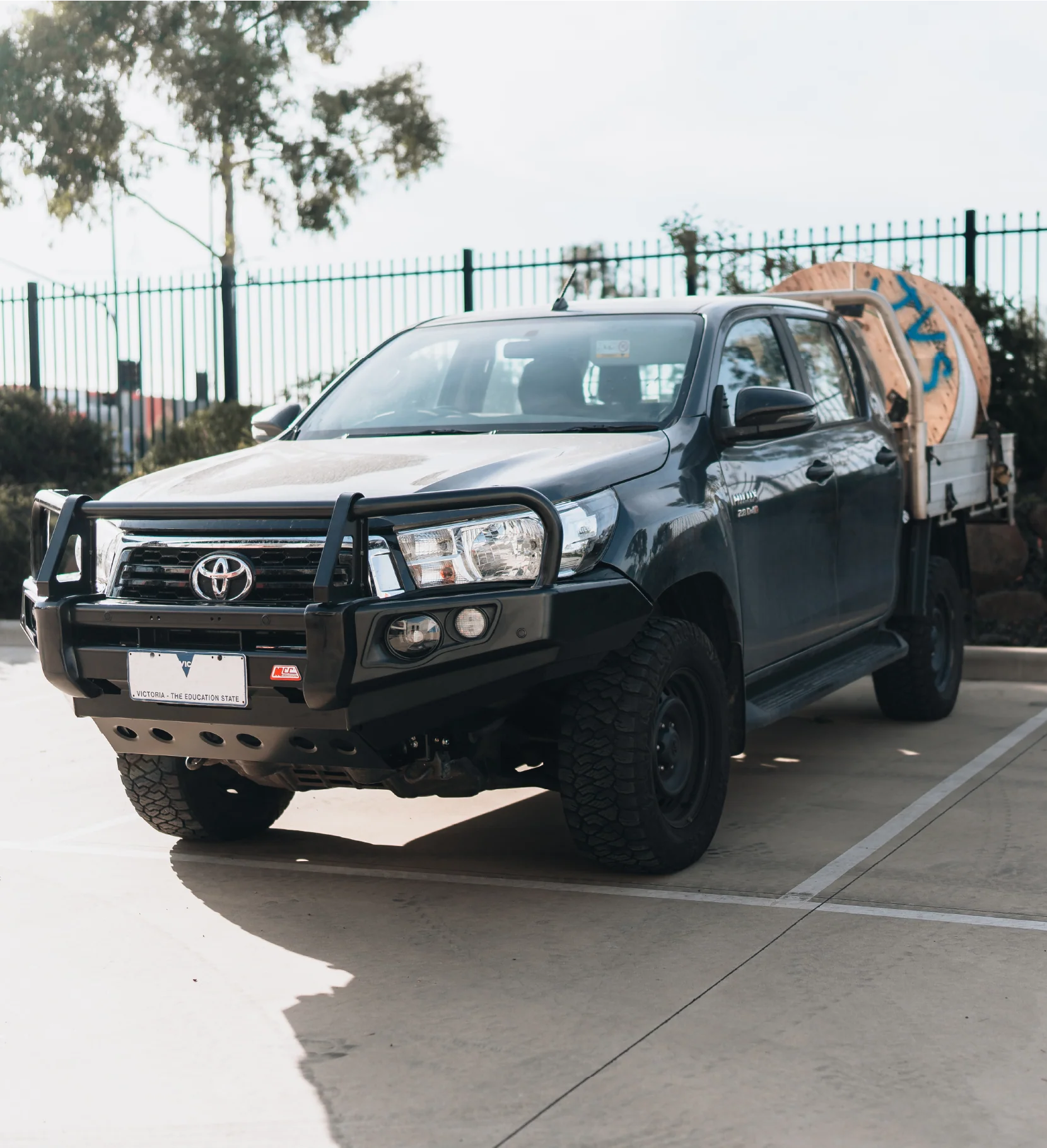 Hilux N80 2016-2020 707-02 Falcon Bull Bar Black A-Frame Package (LED Foglight) - SKU MCC-01017-702FOGUP - Image 4