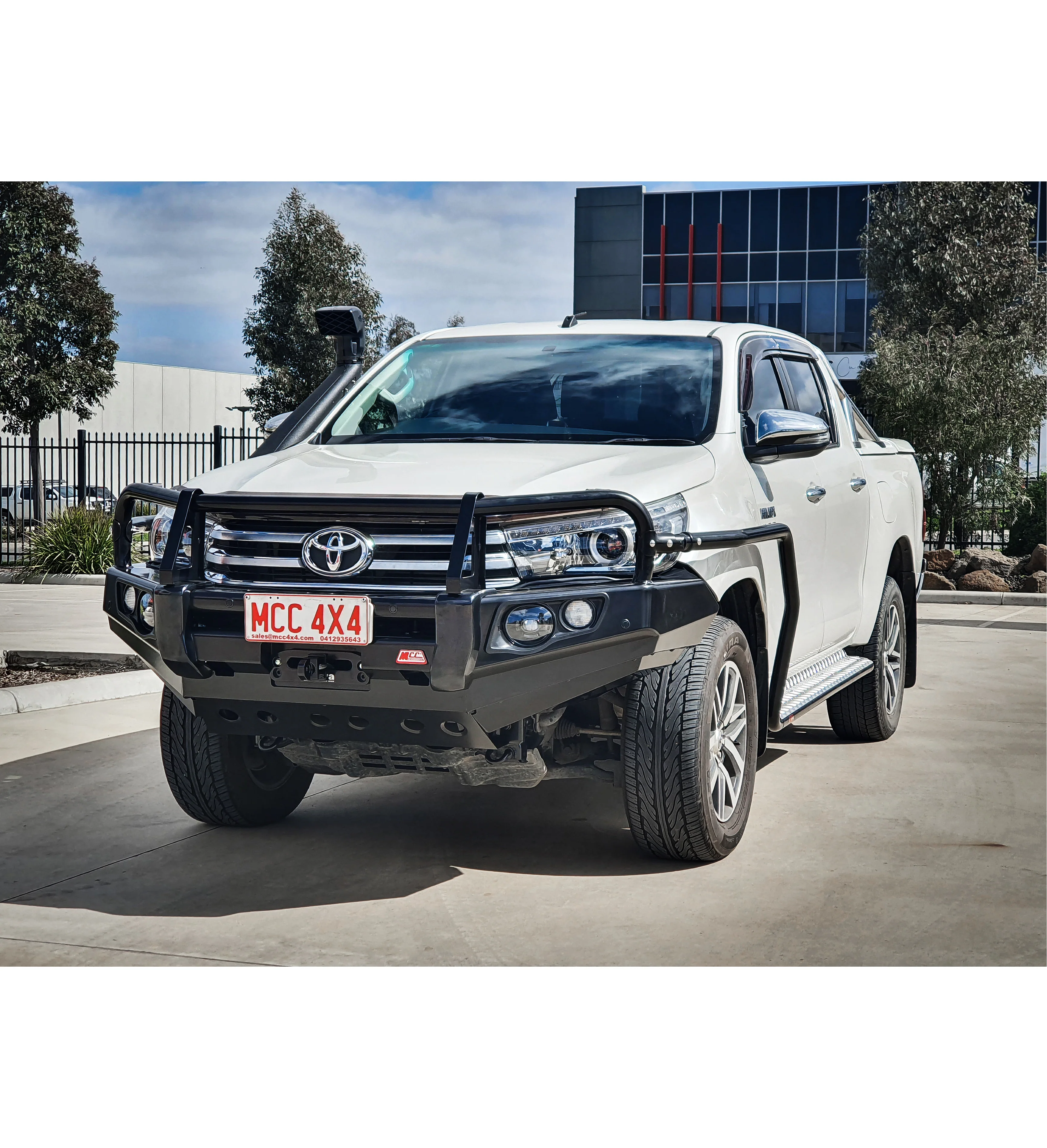 Hilux N80 2016-2020 707-02 Falcon Bull Bar Black A-Frame Package (LED Foglight) - SKU MCC-01017-702FOGUP - Image 5