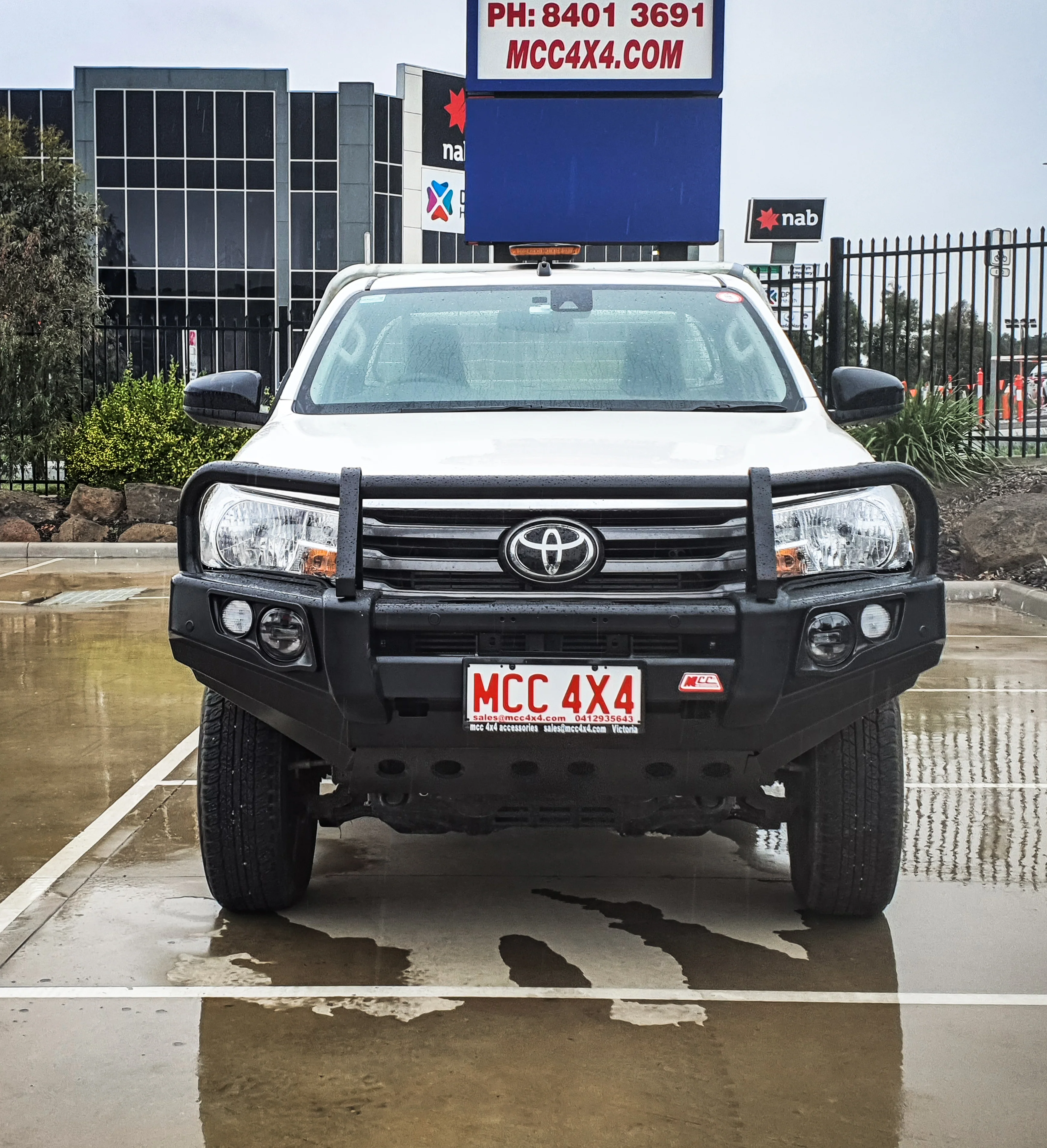 Hilux N80 2016-2020 707-02 Falcon Bull Bar Black A-Frame Package (LED Foglight) - SKU MCC-01017-702FOGUP - Image 7