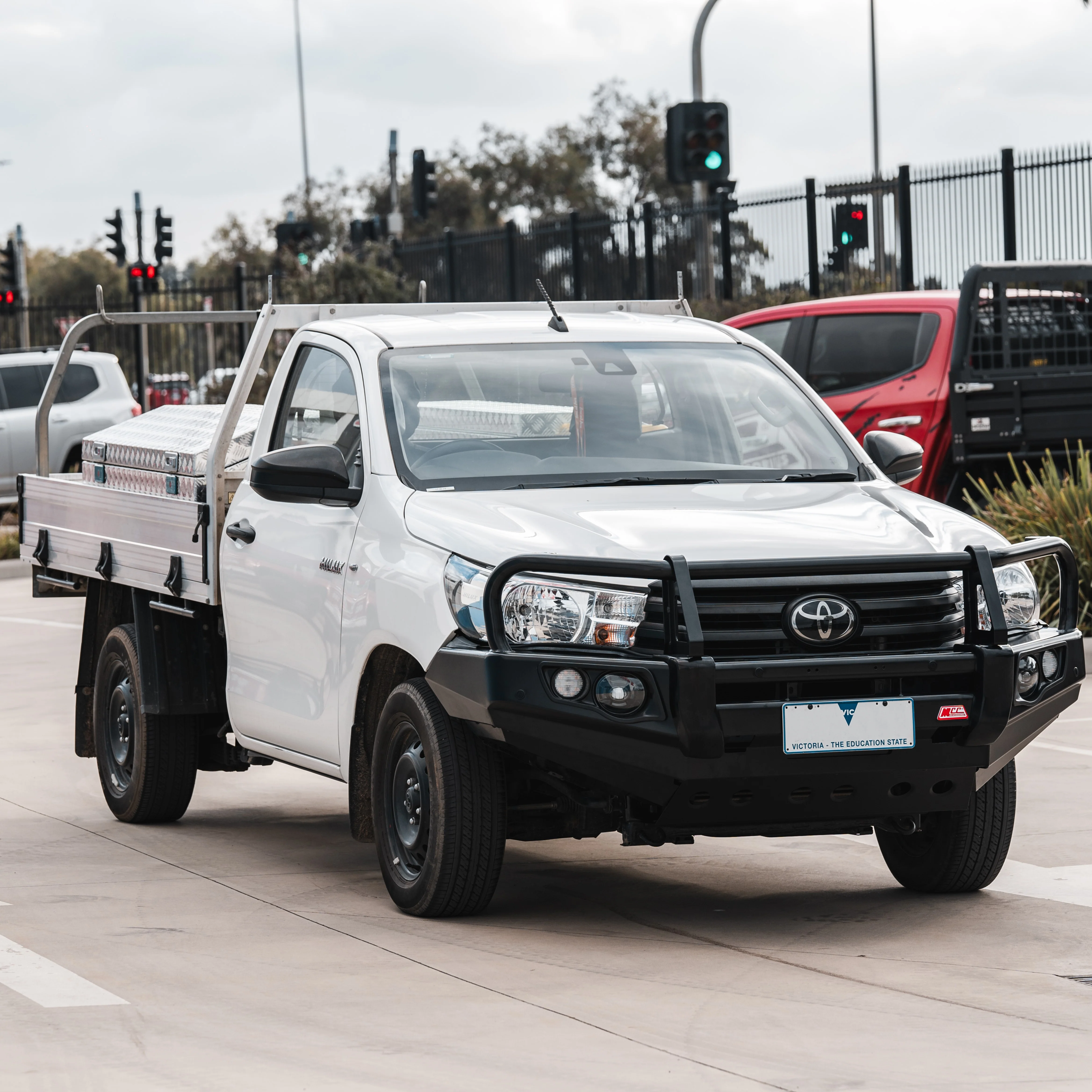 Hilux N80 2016-2025 Narrow 707-02 Falcon Bull Bar Black A-Frame Package (LED Foglight) - SKU MCC-01017-702NFOGUP - Image 2