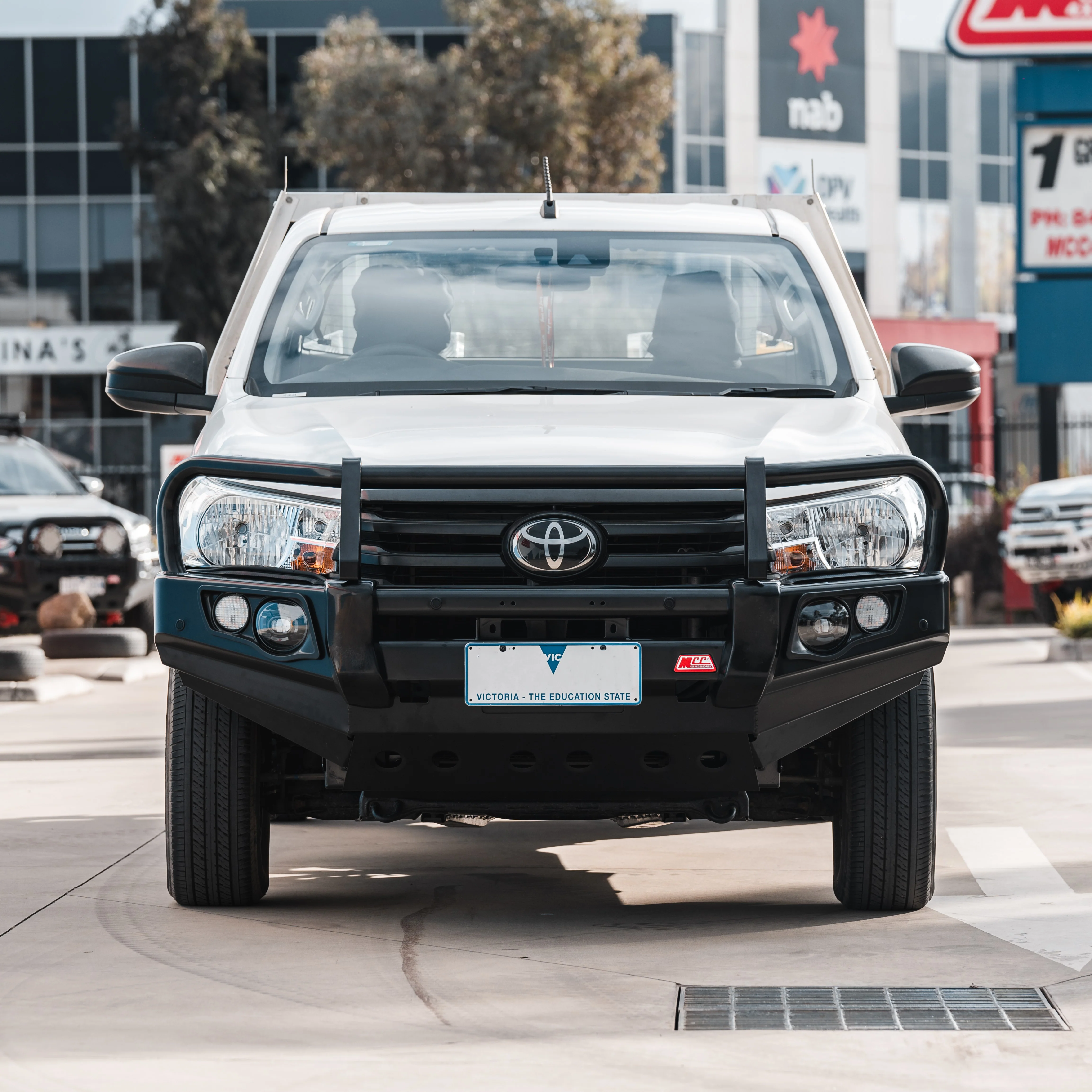 Hilux N80 2016-2025 Narrow 707-02 Falcon Bull Bar Black A-Frame Package (LED Foglight) - SKU MCC-01017-702NFOGUP - Image 3