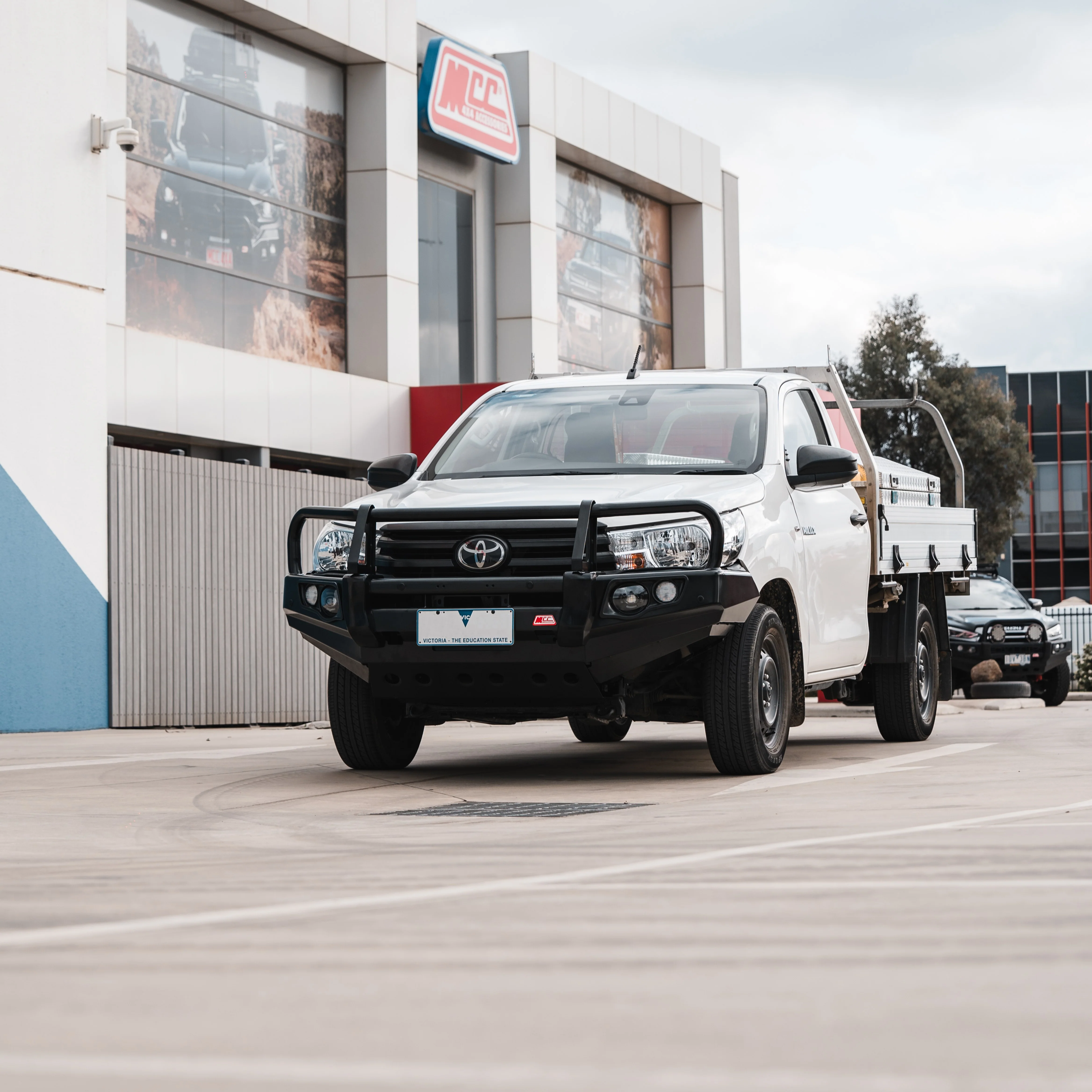 Hilux N80 2016-2025 Narrow 707-02 Falcon Bull Bar Black A-Frame Package (LED Foglight) - SKU MCC-01017-702NFOGUP - Image 4