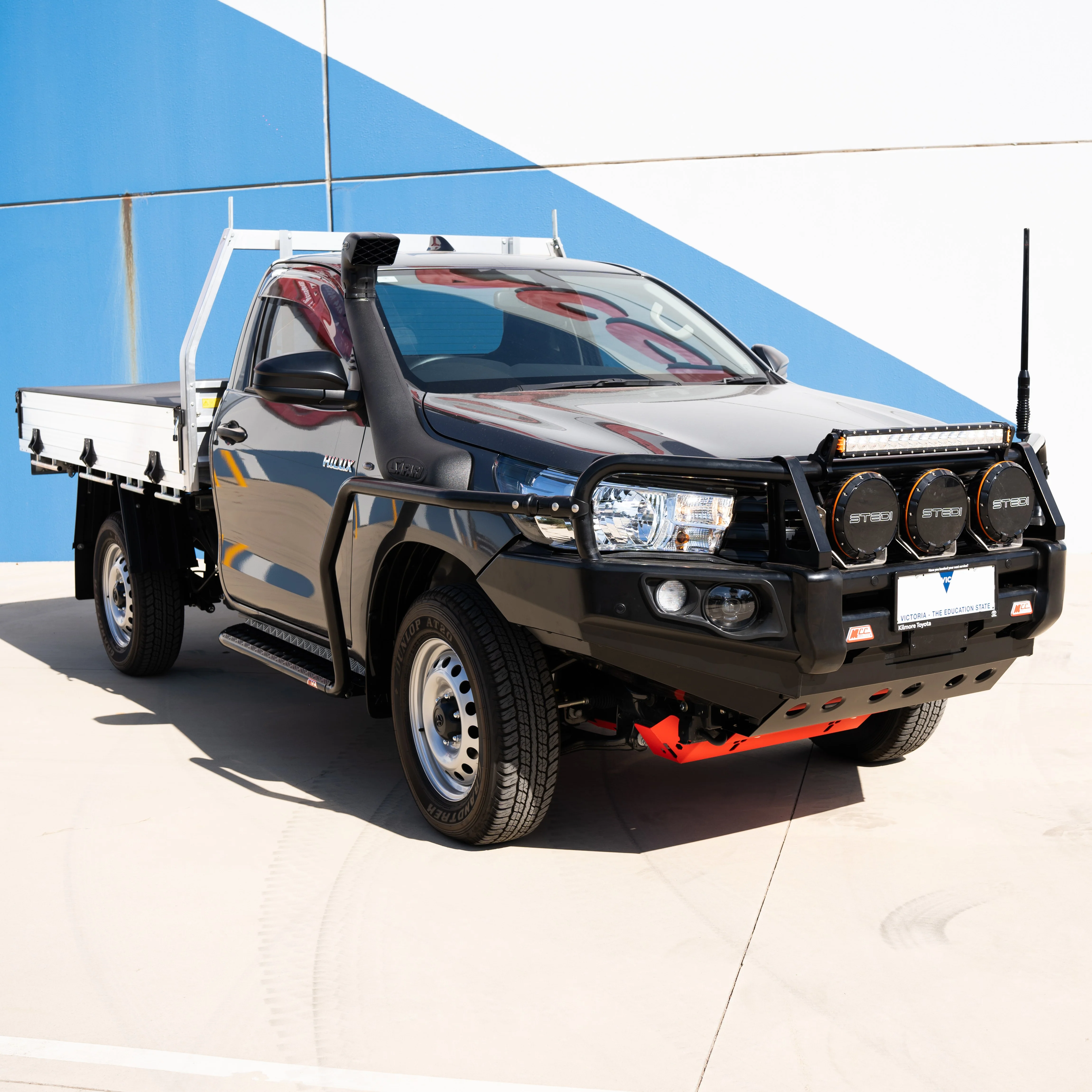 Hilux N80 2016-2025 Narrow 707-02 Falcon Bull Bar Black A-Frame Package (LED Foglight) - SKU MCC-01017-702NFOGUP - Image 5