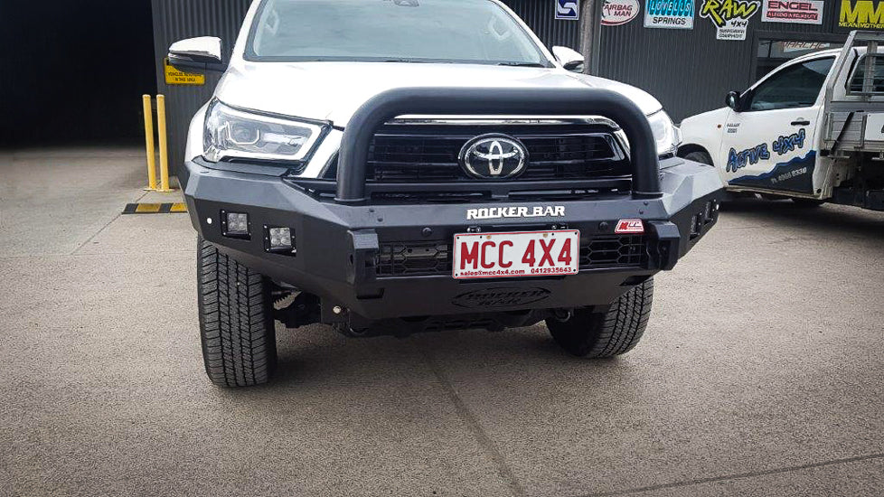 Hilux N80 2016-2020 078-01SQSBL Rocker Bull Bar Single Sand Black Loop Package - SKU MCC-01017-7801SQSBL - Image 4