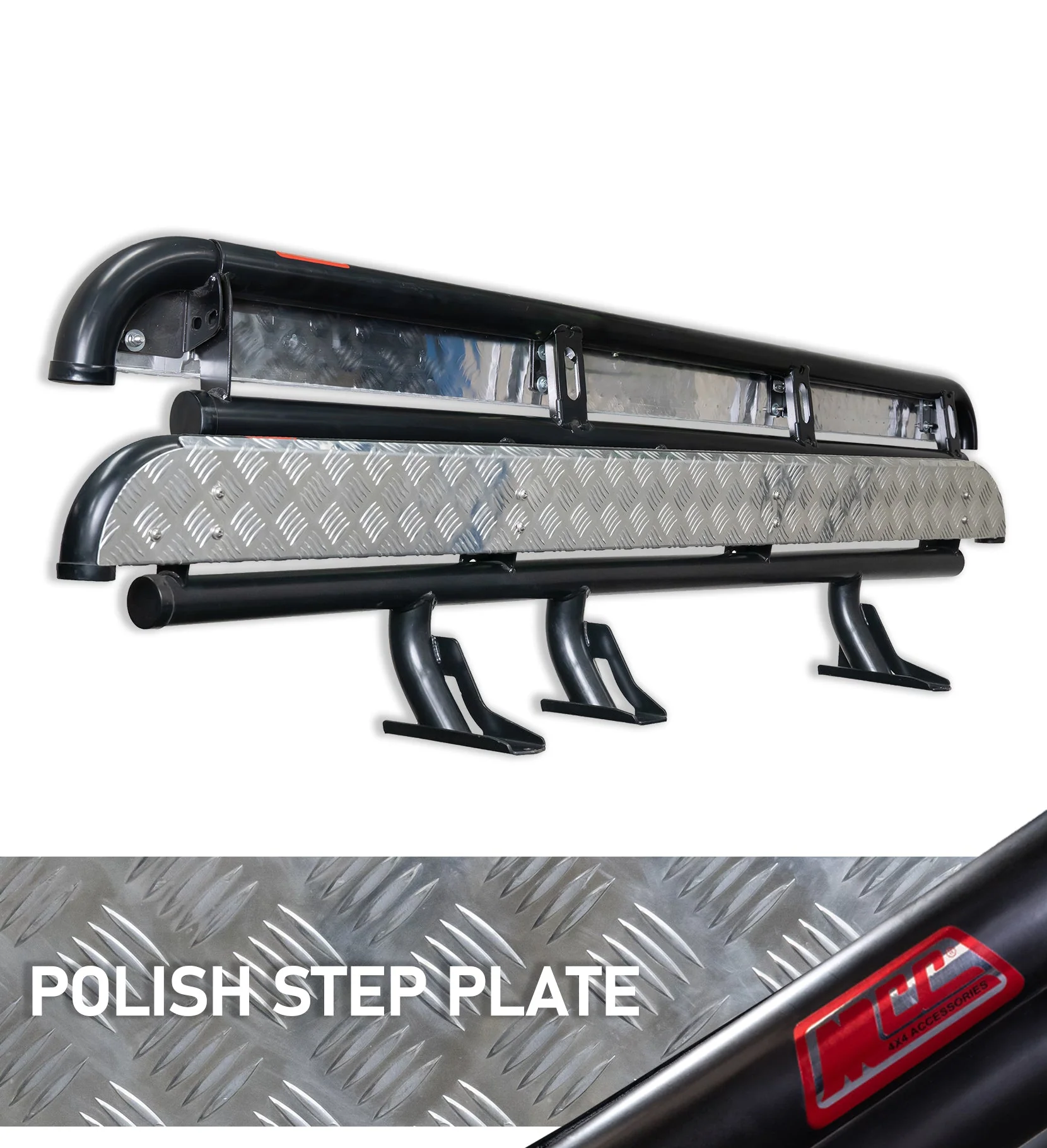 Hilux N80 2016-Current 309BS Side Step Package (Chrome Step Plate) - SKU MCC-01017-309BS