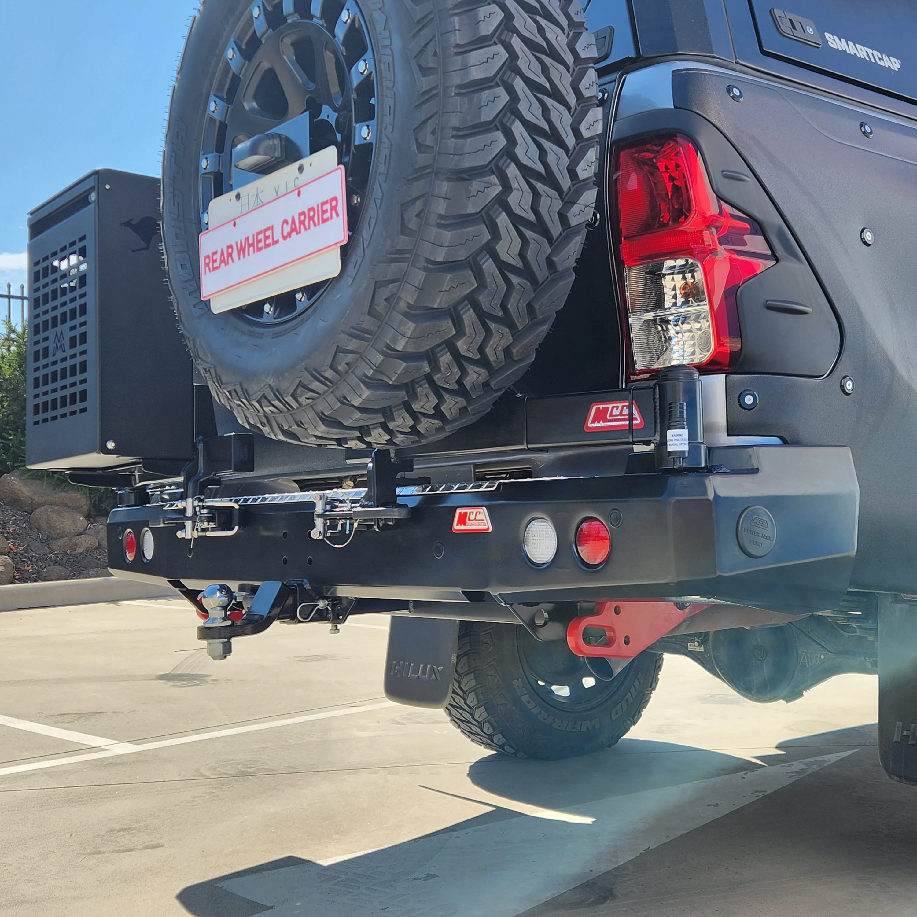 Hilux N80 2016-2026 022-02 Rear Wheel Carrier Double Jerry Can Holder Package (Non Radar Compatible) - SKU MCC-01017-202PK3 - Image 2