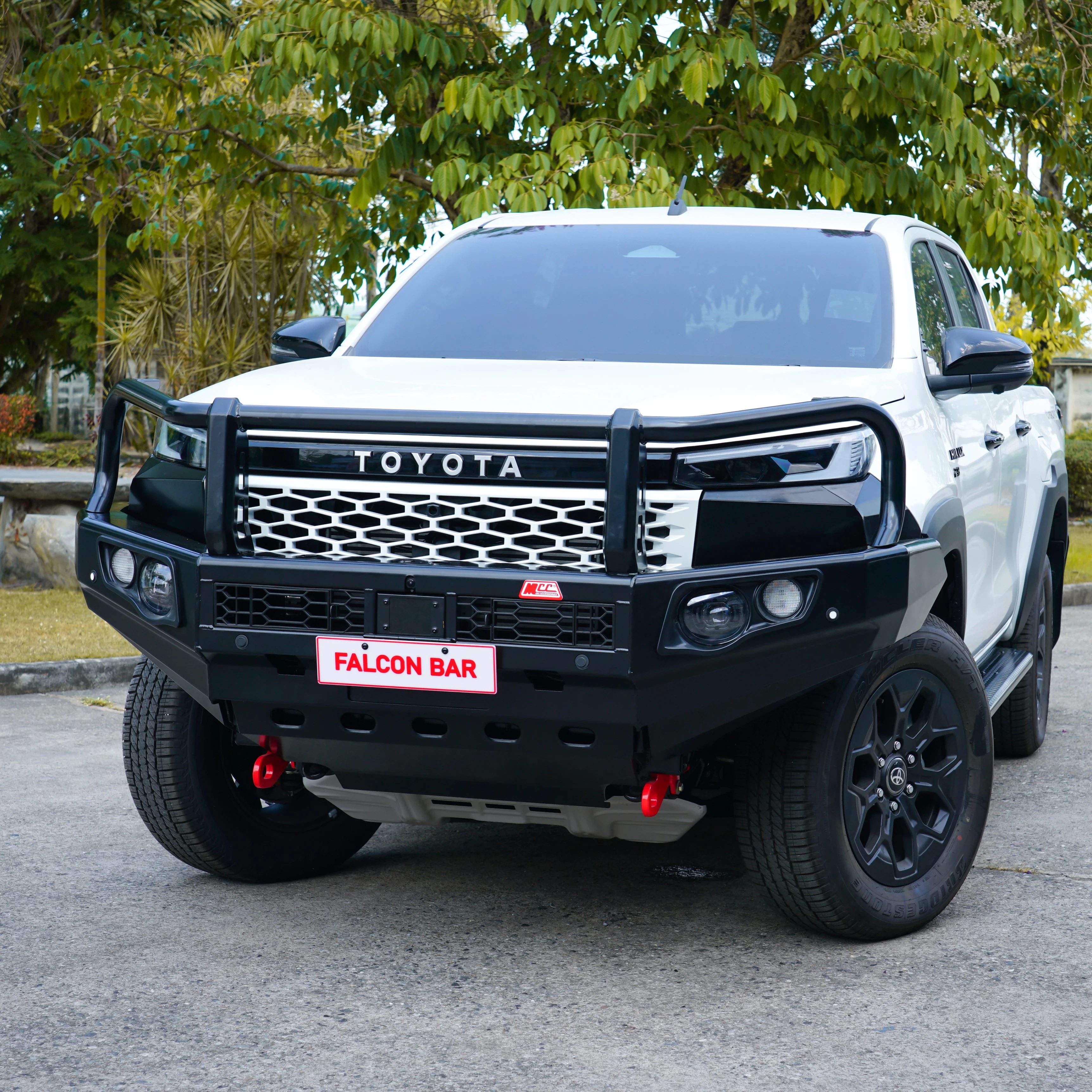 Hilux 2026-On (9th Gen) 707-02 Falcon Bull Bar Black A-Frame Package (LED Foglight) - Image 3