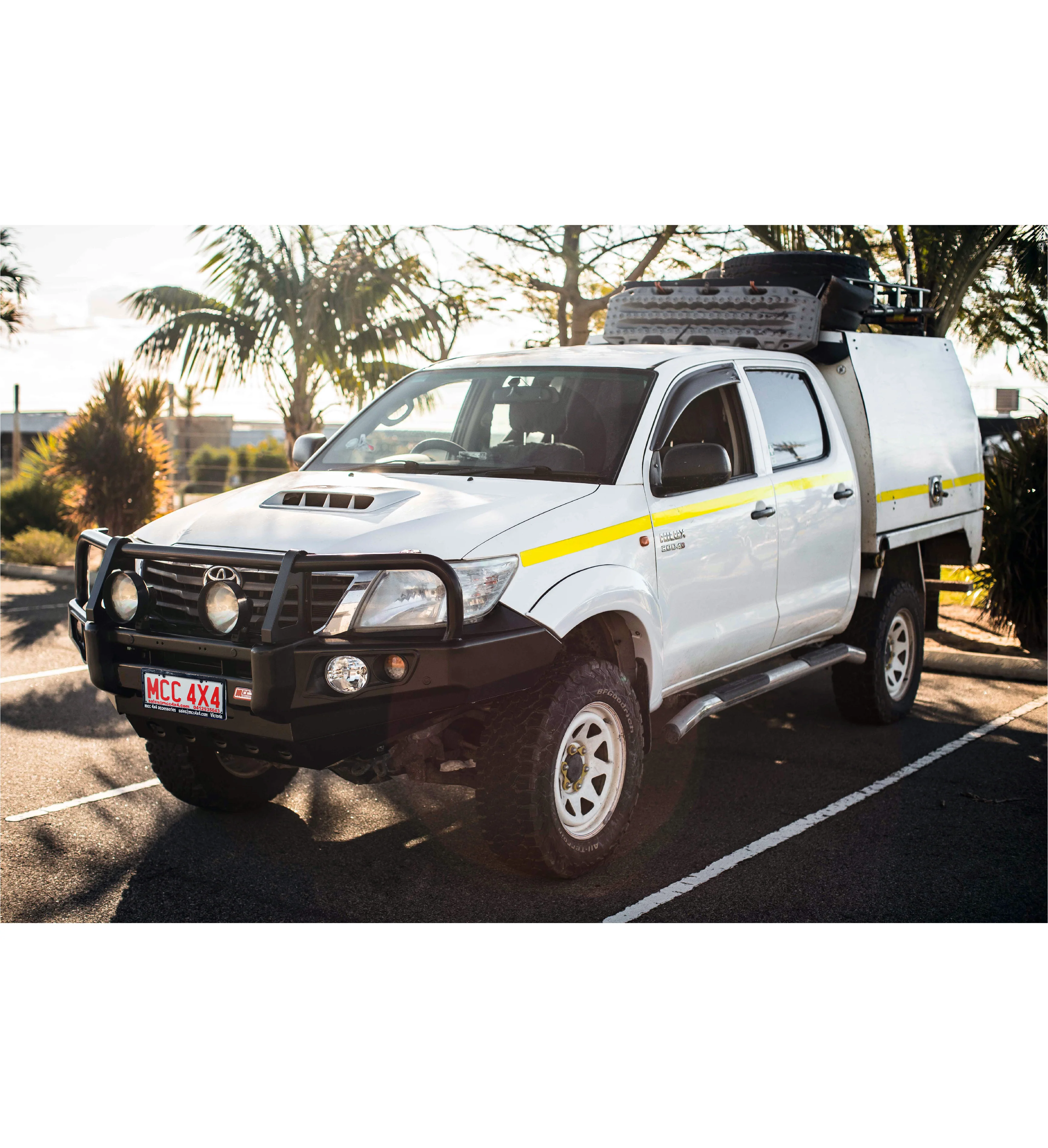 Hilux KUN26R 2012-2015 707-02 Falcon Bull Bar Black A-Frame Package (LED Foglight) - SKU MCC-01015-702FOGUP - Image 3