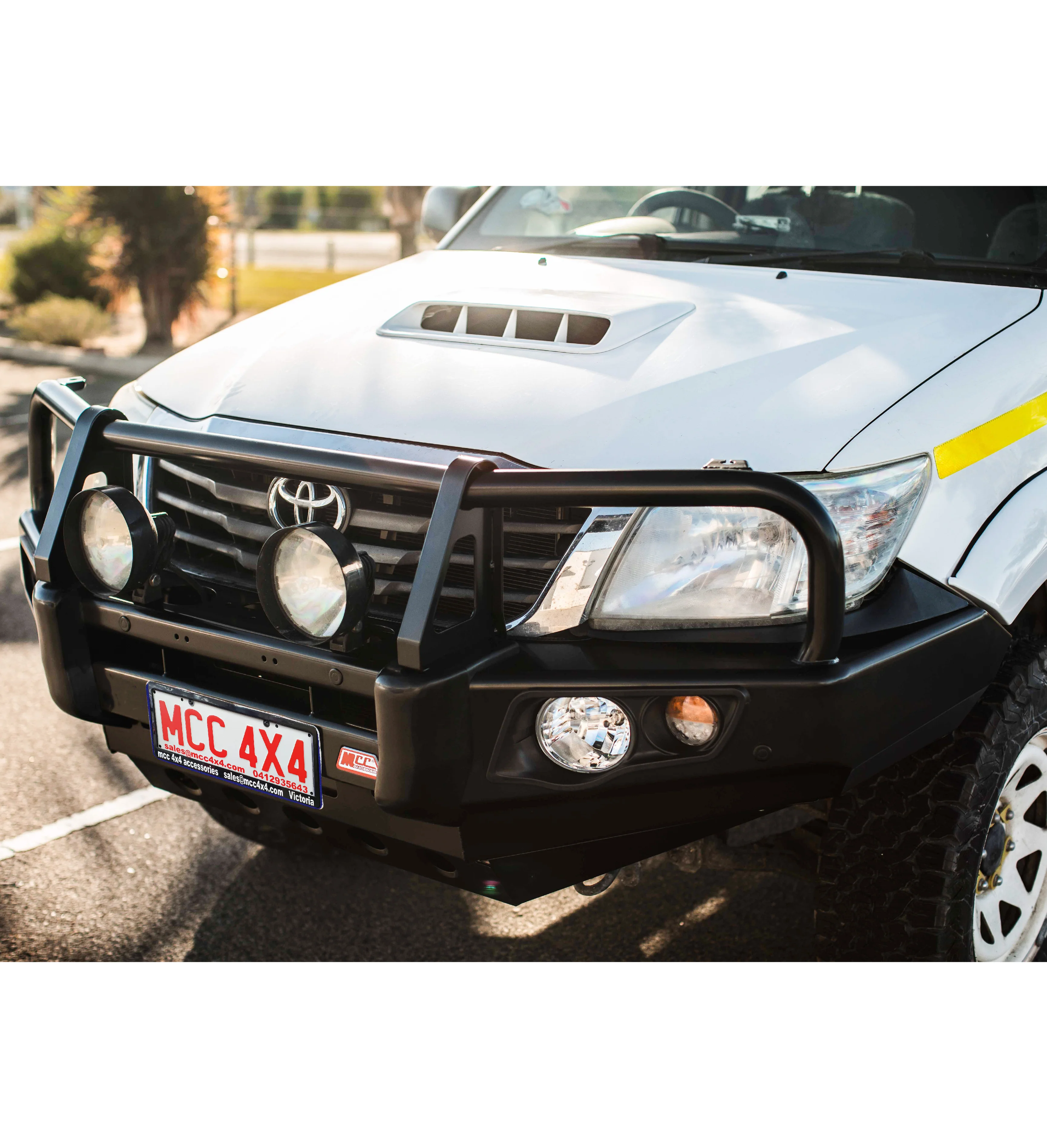 Hilux KUN26R 2012-2015 707-02 Falcon Bull Bar Black A-Frame Package (No Foglight) - SKU MCC-01015-702UP - Image 3
