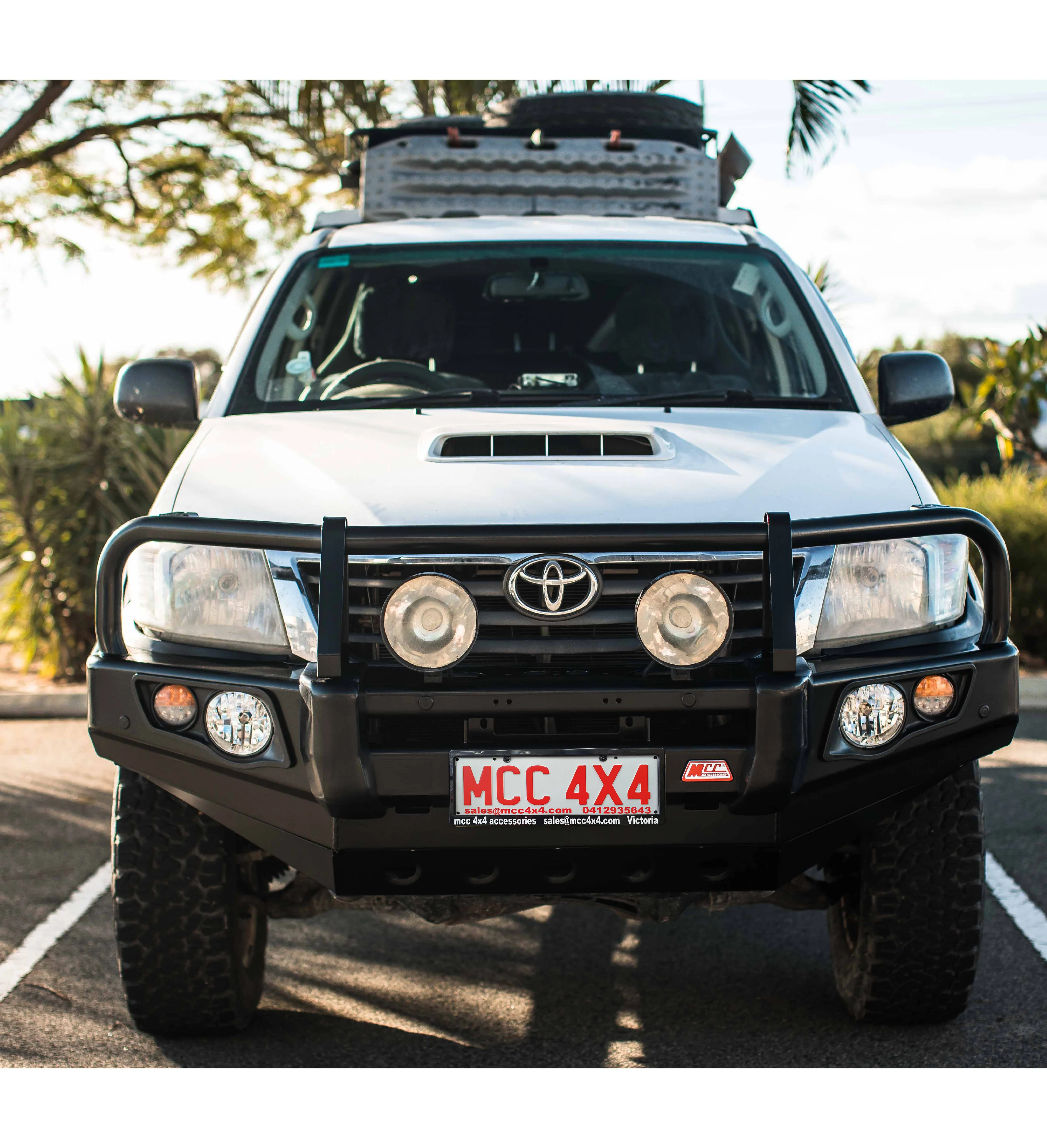 Hilux KUN26R 2012-2015 707-02 Falcon Bull Bar Black A-Frame Package (No Foglight) - SKU MCC-01015-702UP - Image 4