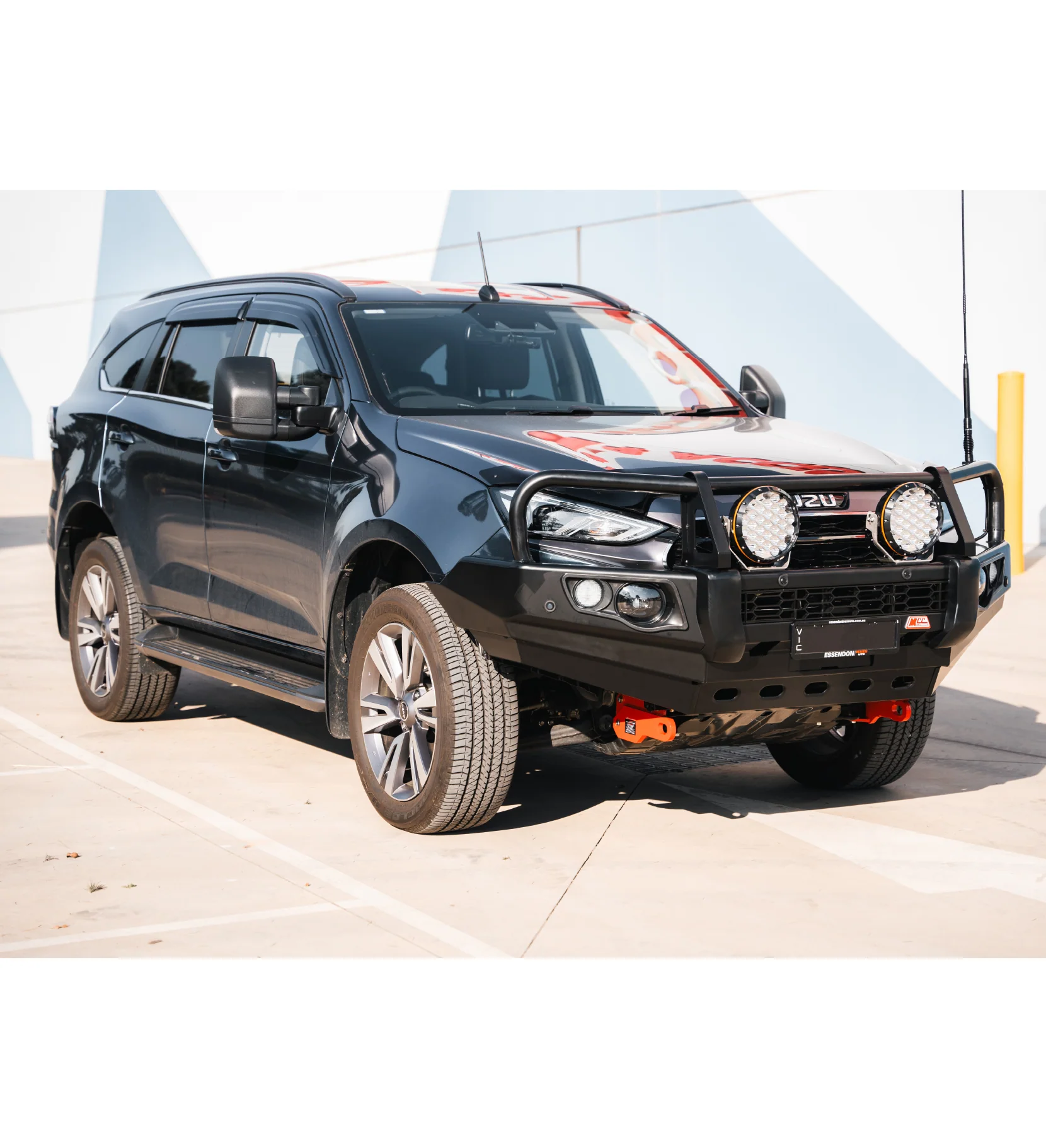 MUX Gen 3 2020-2025 Falcon Bull Bar Black A-Frame Package (LED Foglight) - SKU MCC-08008-702FOGUP - Image 2