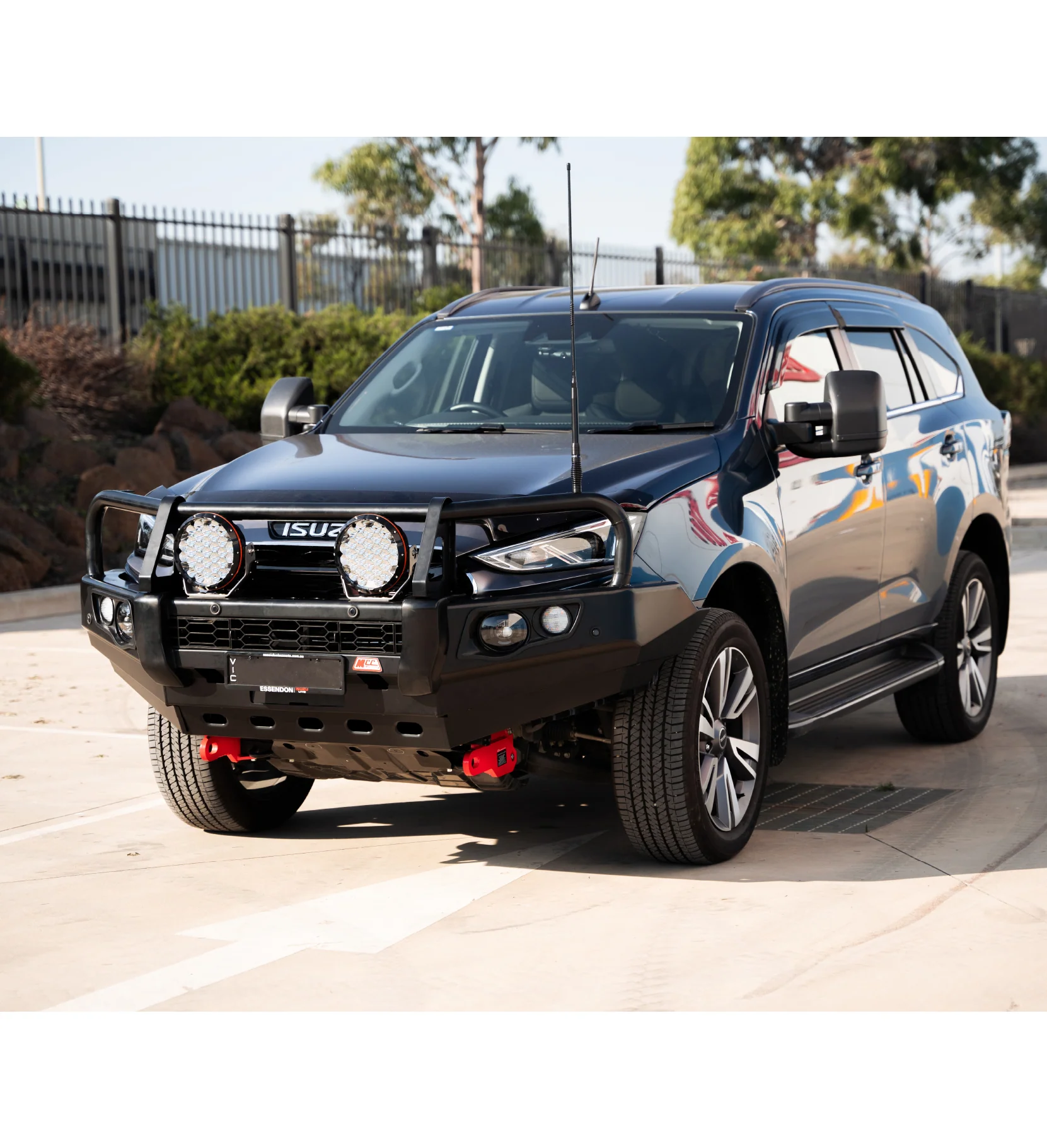 MUX Gen 3 2020-2025 Falcon Bull Bar Black A-Frame Package (LED Foglight) - SKU MCC-08008-702FOGUP - Image 3