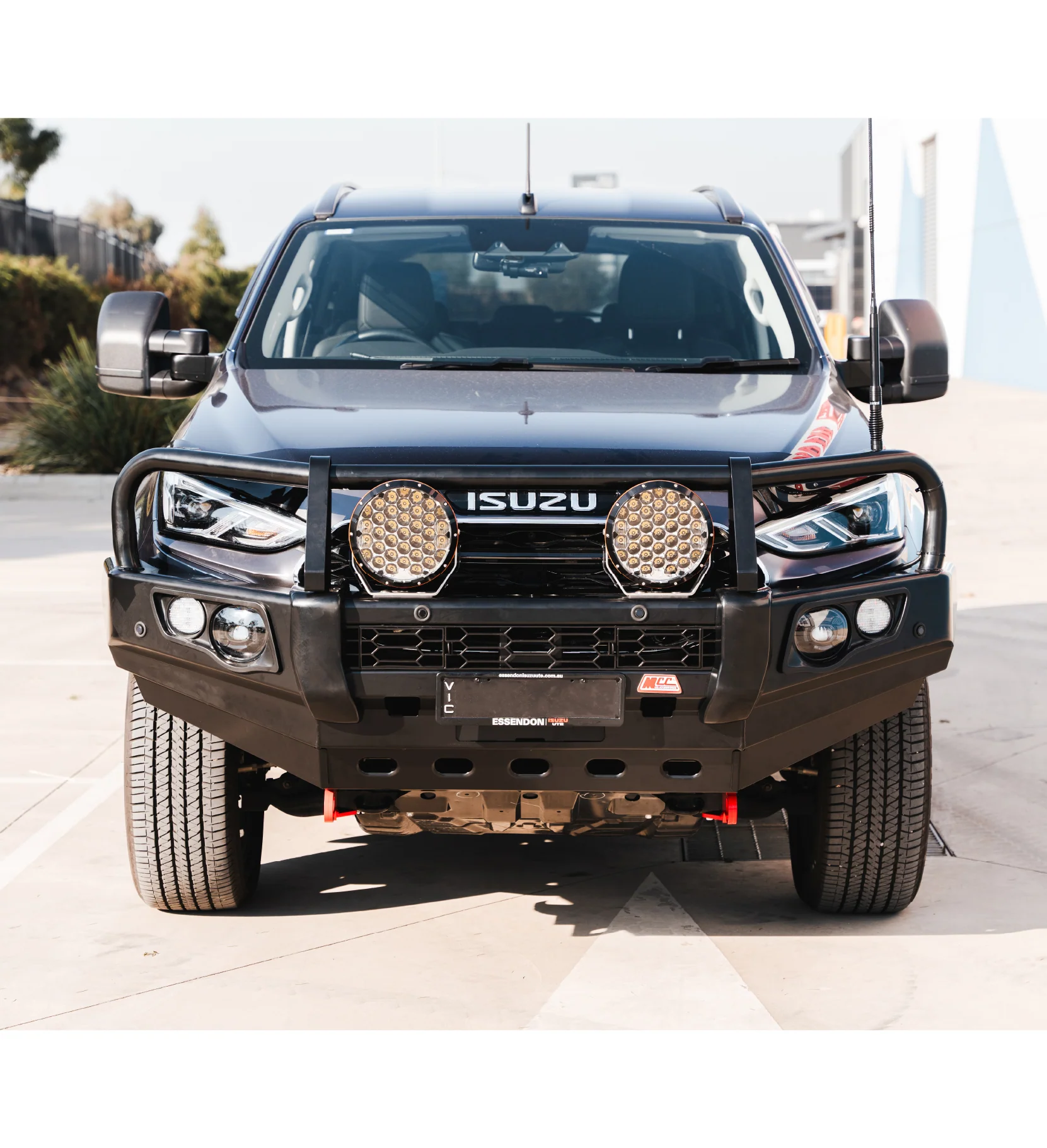 MUX Gen 3 2020-2025 Falcon Bull Bar Black A-Frame Package (LED Foglight) - SKU MCC-08008-702FOGUP - Image 4