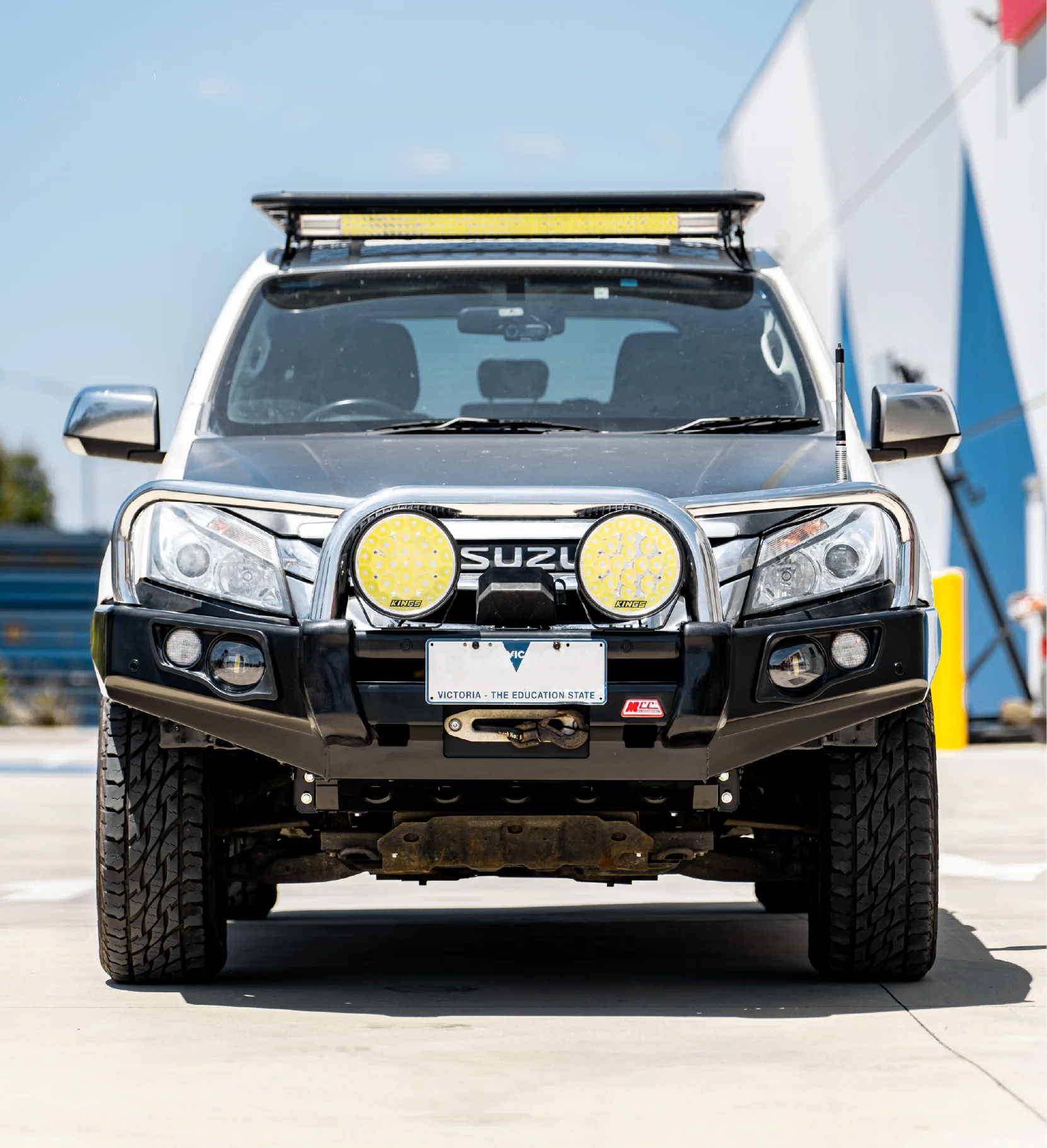 MUX RF 2013-2016 707-01 Falcon Bull Bar Triple Stainless Loops Package (LED Foglight) - SKU MCC-08003-701FOGUP - Image 3