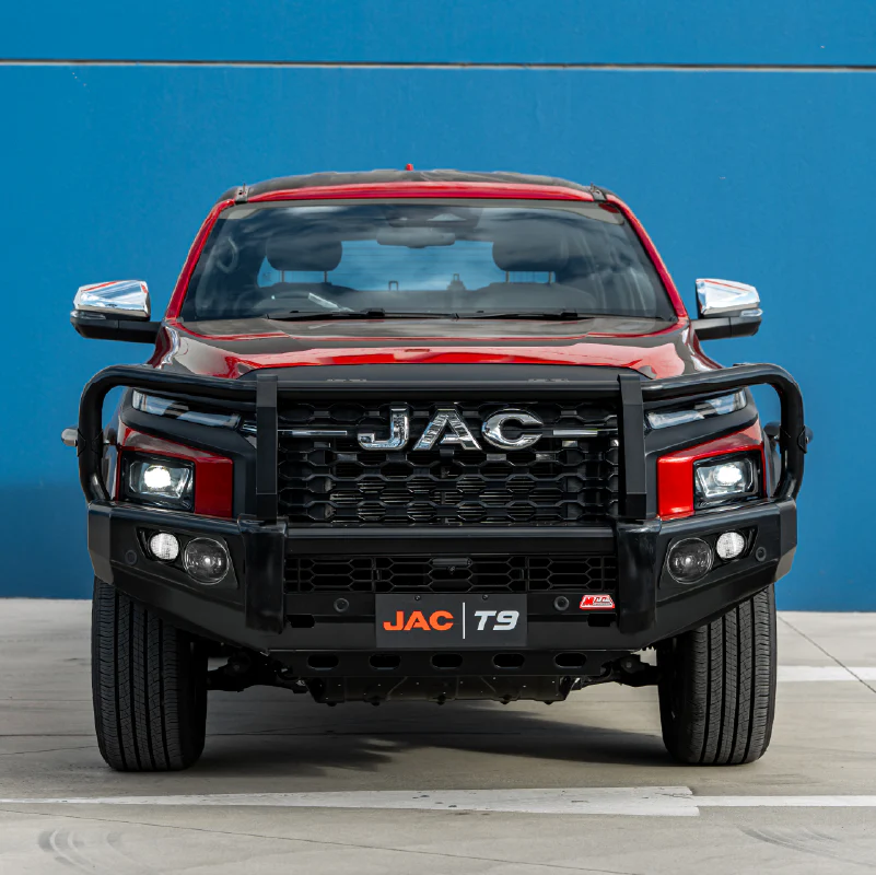 JAC T9 2025-On (With Fog) 707-02 Falcon Bull Bar Black A-Frame Package (LED Foglight) (Sand Black) - Image 2
