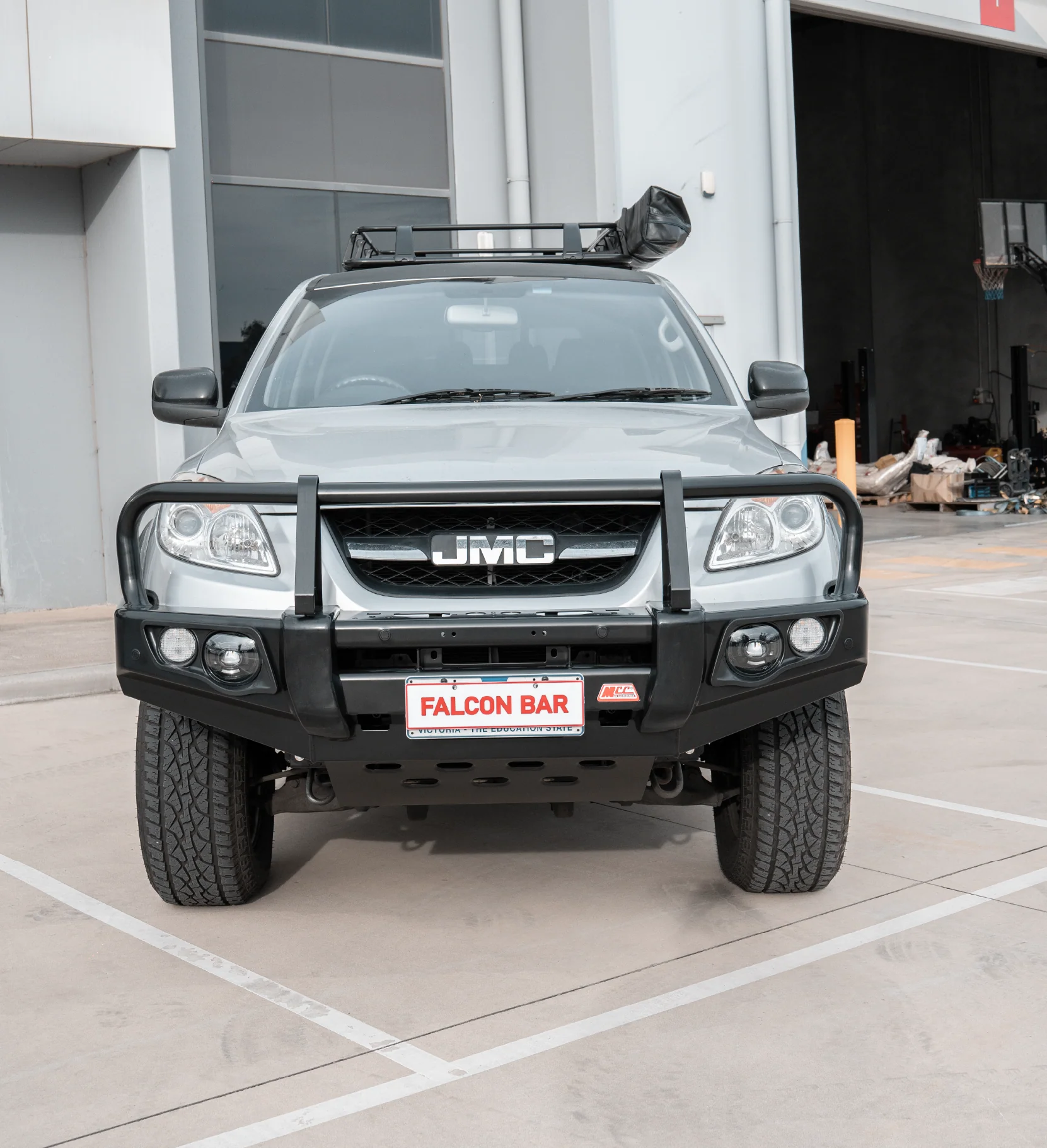 JMC Vigus 2012-2018 707-02 Falcon Bull Bar Black A-Frame Package (LED Foglight) - SKU MCC-13001-702FOGUP - Image 3