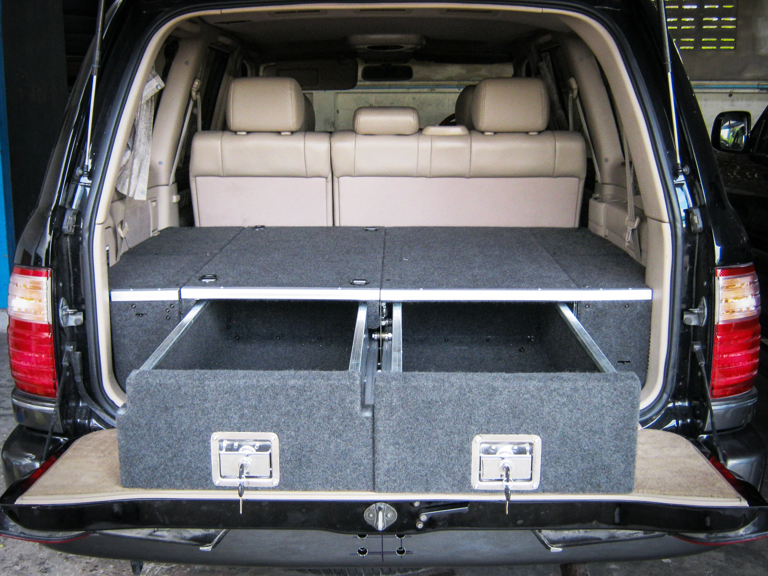 Land Cruiser 100 series 1998-2007 4401 Galvanised Steel Carpet Dual Drawer System - SKU MCC-01007-4401 - Image 5