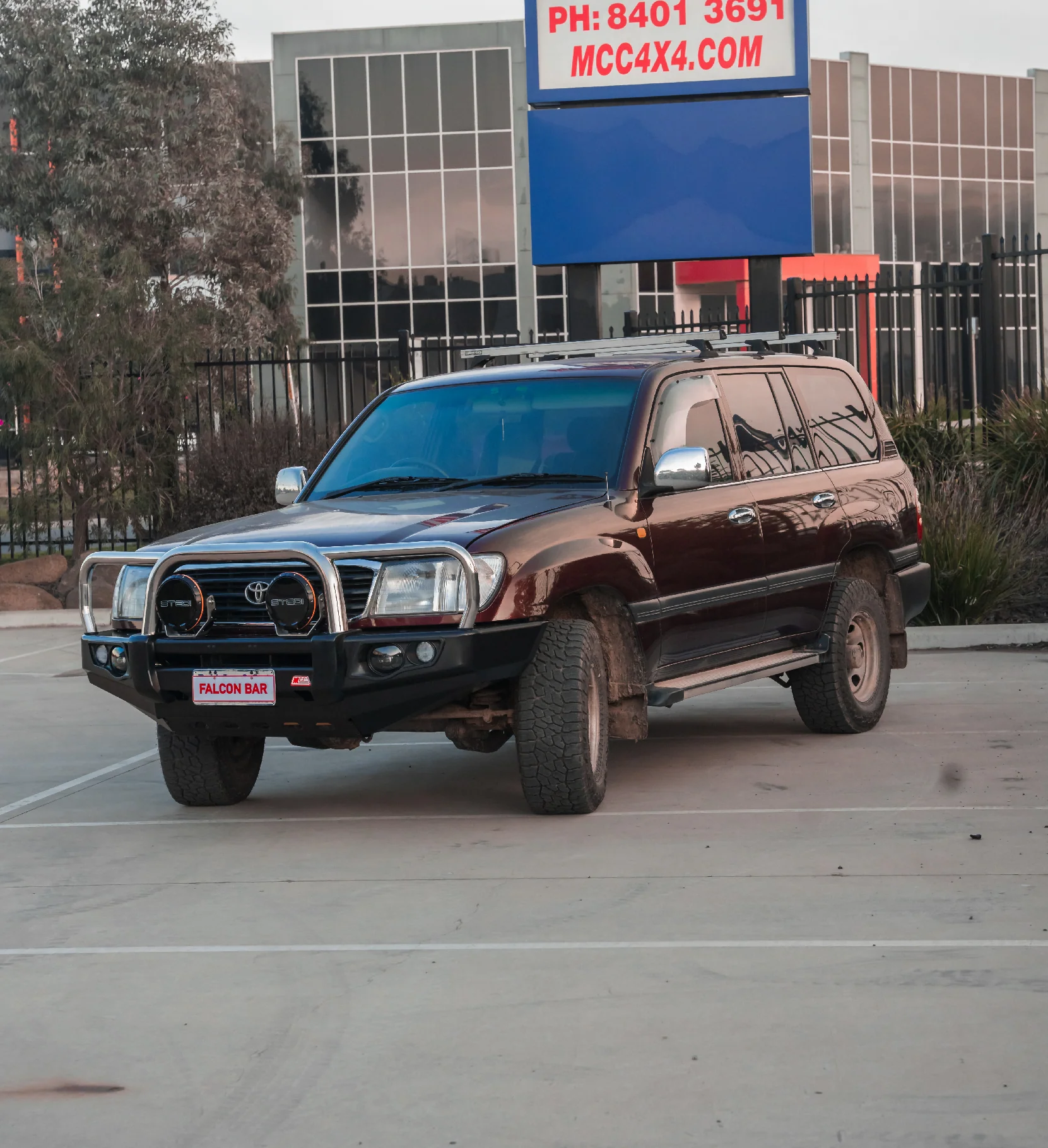 Land Cruiser 100 series 1998-2007 707-01 Falcon Bull Bar Triple Stainless Loops Package (LED Foglight) - SKU MCC-01007-701FOGUP - Image 7