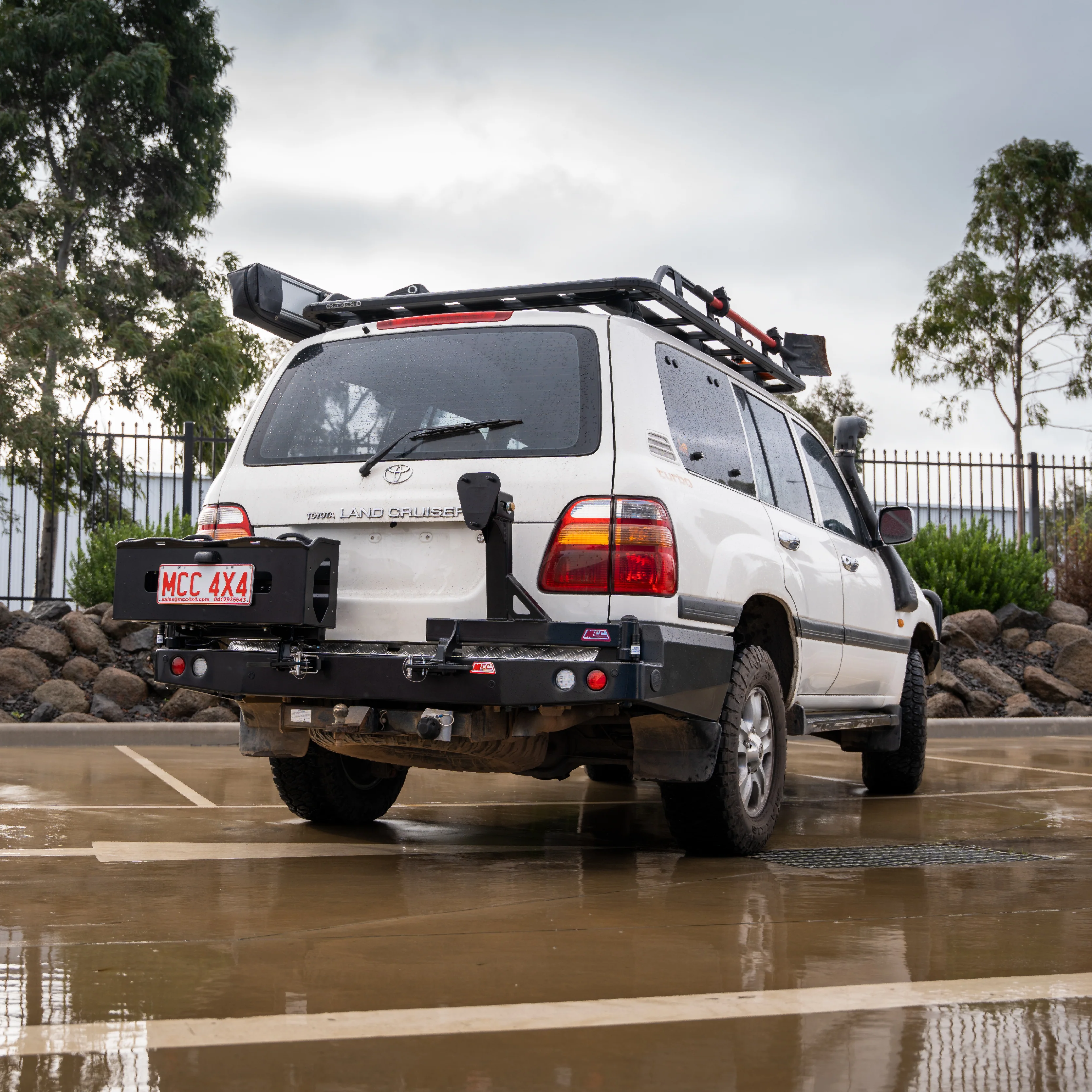 Land Cruiser 100/105 series 1998-2007 022-02 Rear Wheel Carrier Double Jerry Can Holder Package - SKU MCC-01007-202PK3 - Image 2
